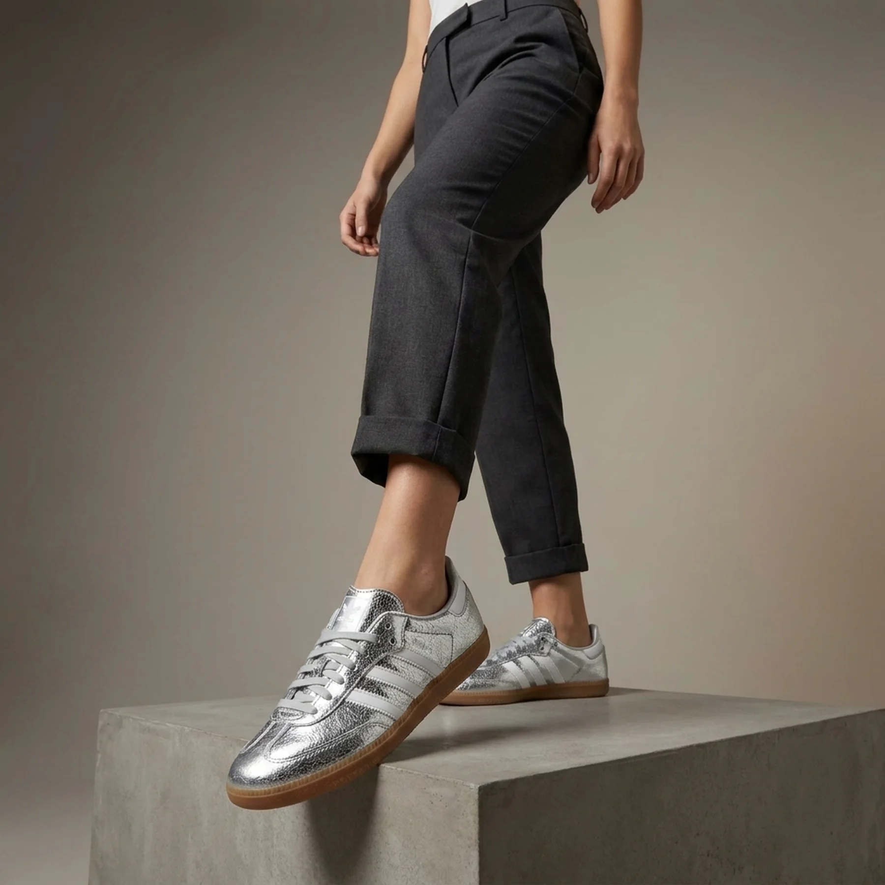 Adidas Wmns Samba OG 'Cracked Metallic Pack - Silver'