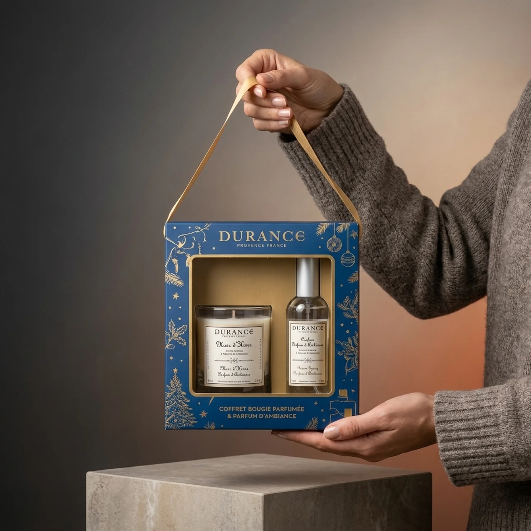 Ароматический набор Durance Coffret Bougie et Parfum d'Ambiance Christmas Set Зимовий мускус