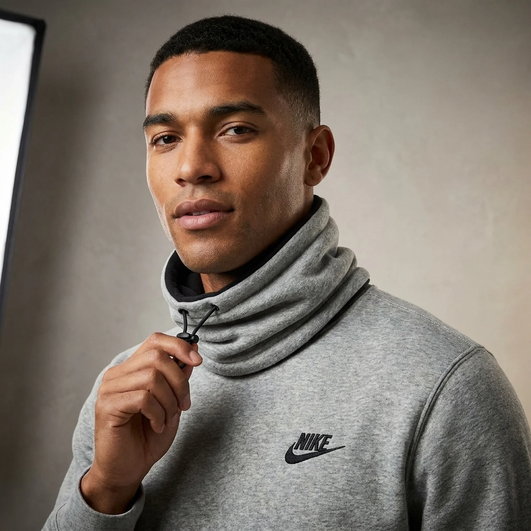 БАФ NIKE NECKWARMER REVERSIBLE CLUB FLEECE DK GREY HEATHER/BLACK/WHITE OSFM