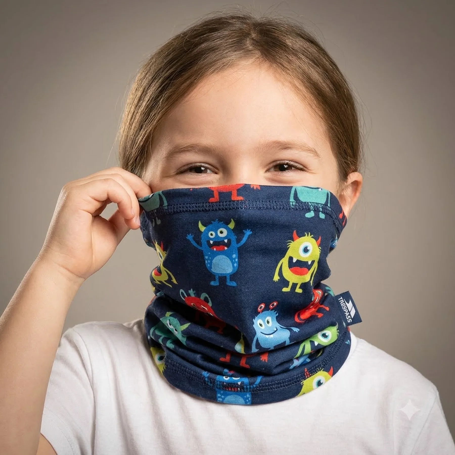Бафф MONSTERBALL - KIDS FACE COVERING UCHSSCTR0001-NAVY MONSTER PRINT Trespass TU Темно-синій