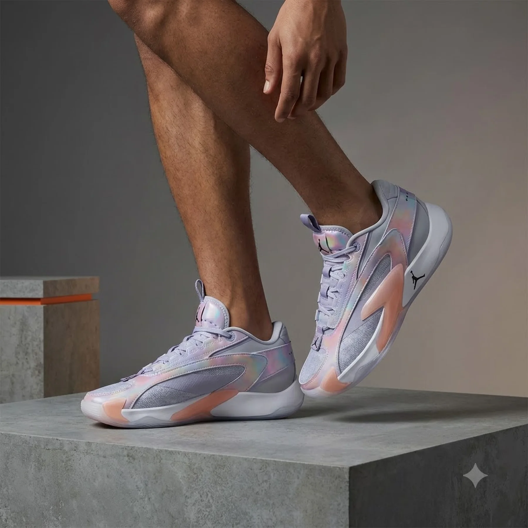 Баскетбольні кросівки чоловічі Jordan Luka 2, Football Grey/Black-Oxygen Purple (DX8733-005)
