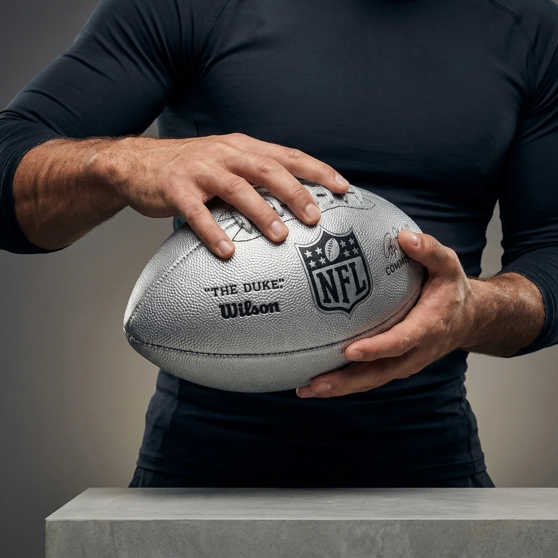 М'яч для американського футболу Wilson Duke metallic edition OS FB silver