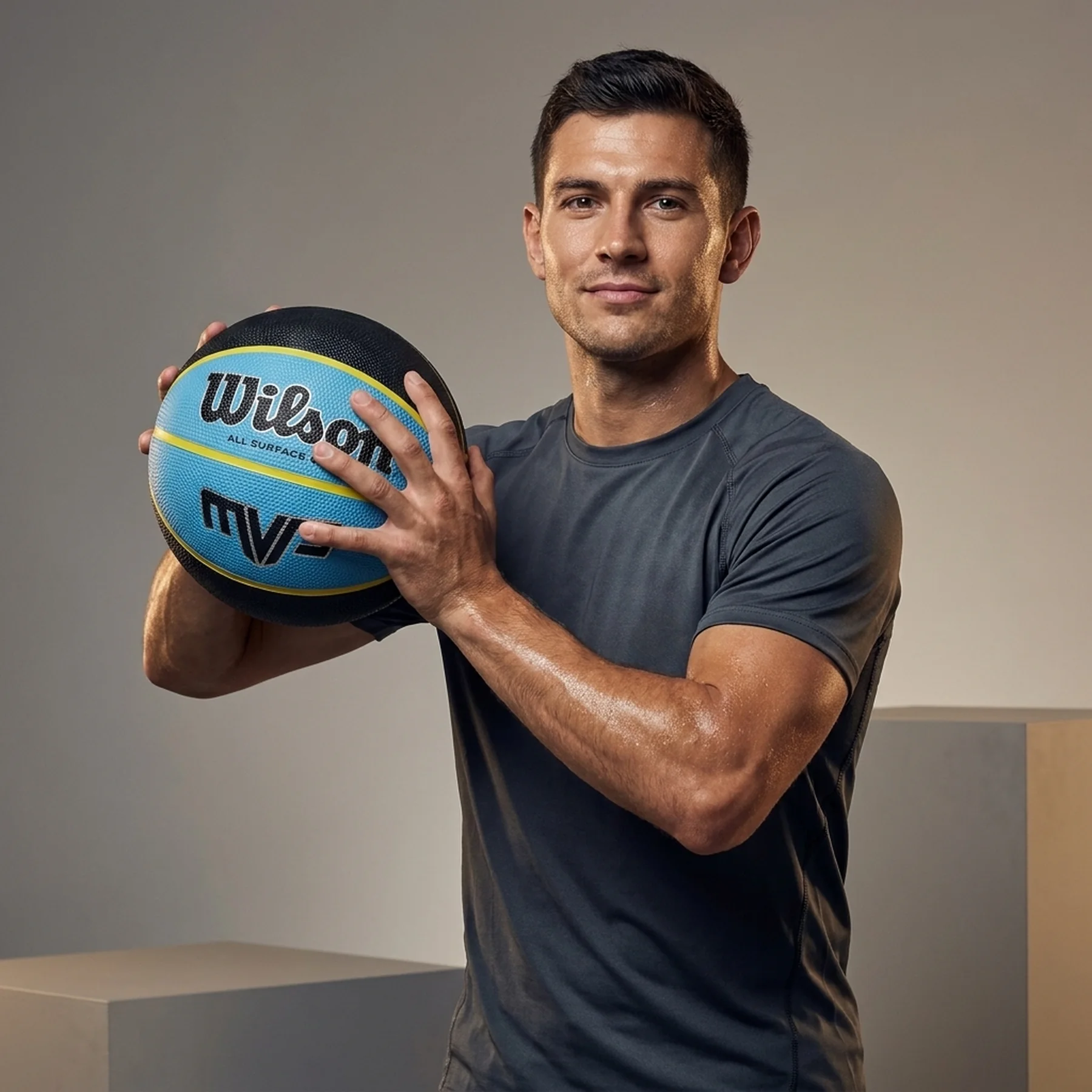 Баскетбольний м'яч Wilson Mvp 275 Blue/Black (WTB9017XB05)