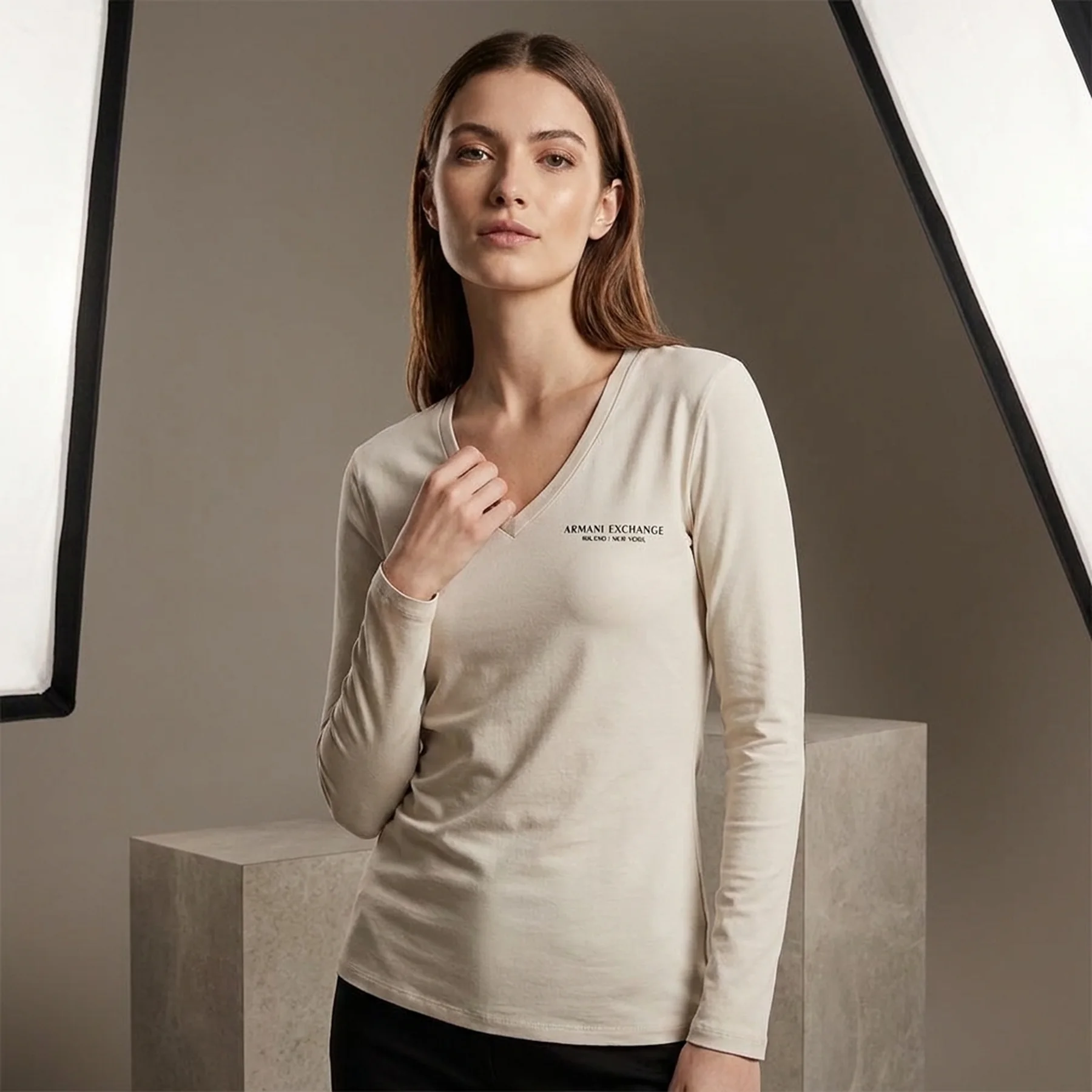 Базовий лонгслів Armani Exchange з логотипом 1159840086