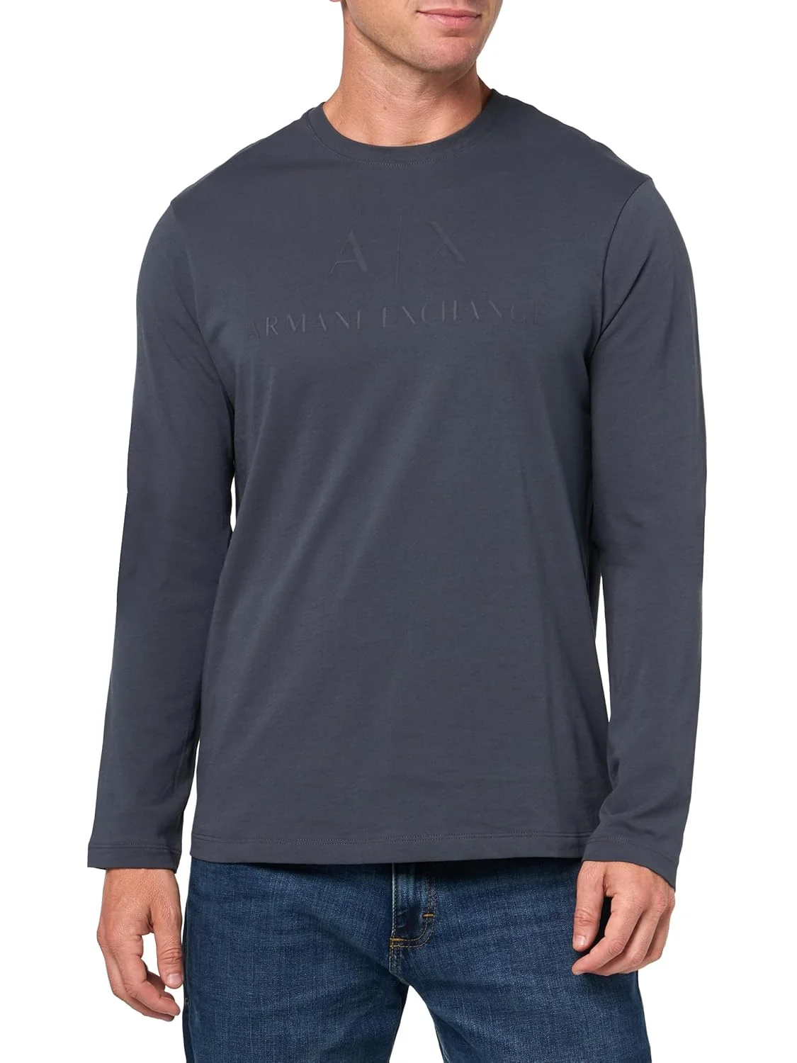 Базовий лонгслів Armani Exchange з логотипом 1159851018 (Синій S)