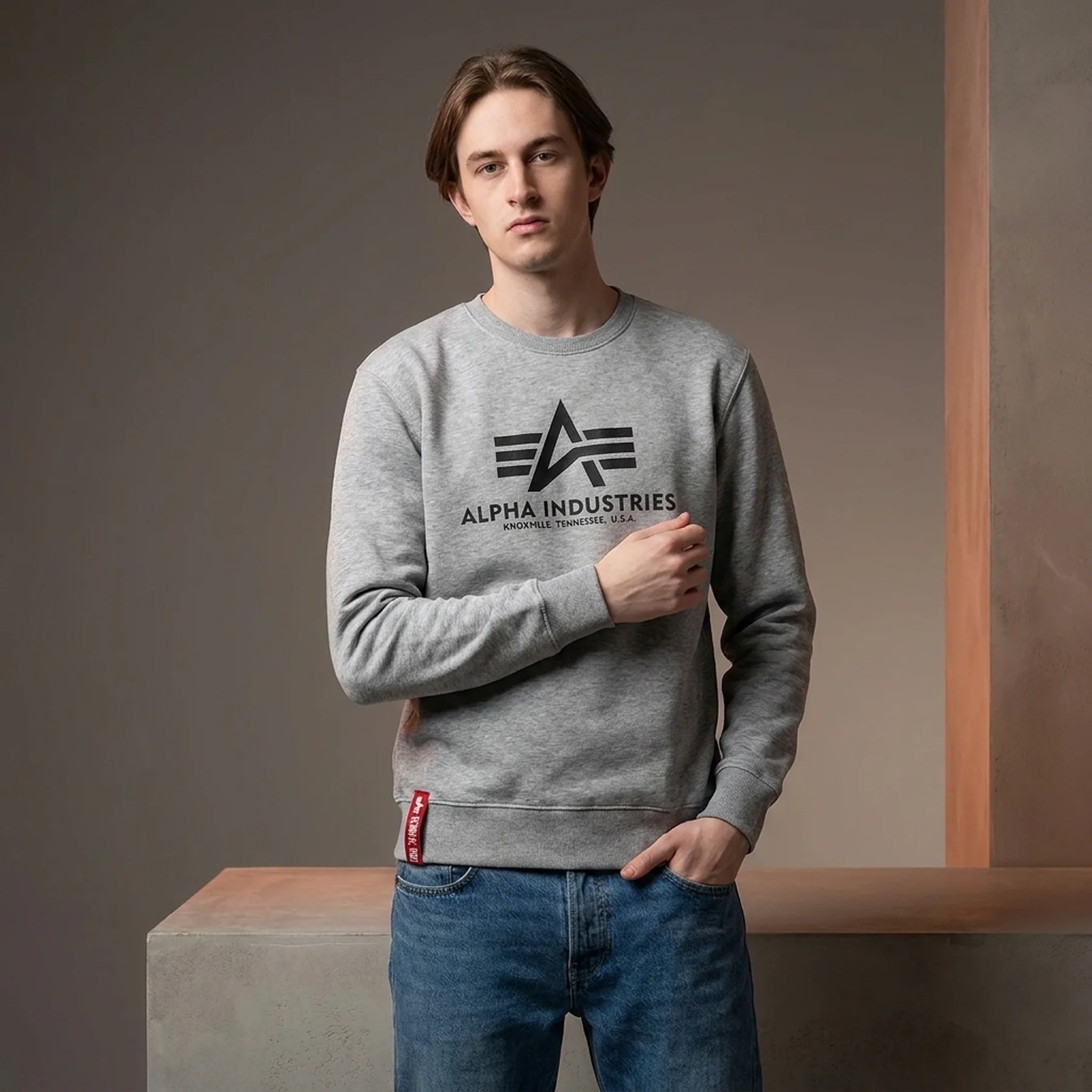 Базовий светр Alpha Industries Grey