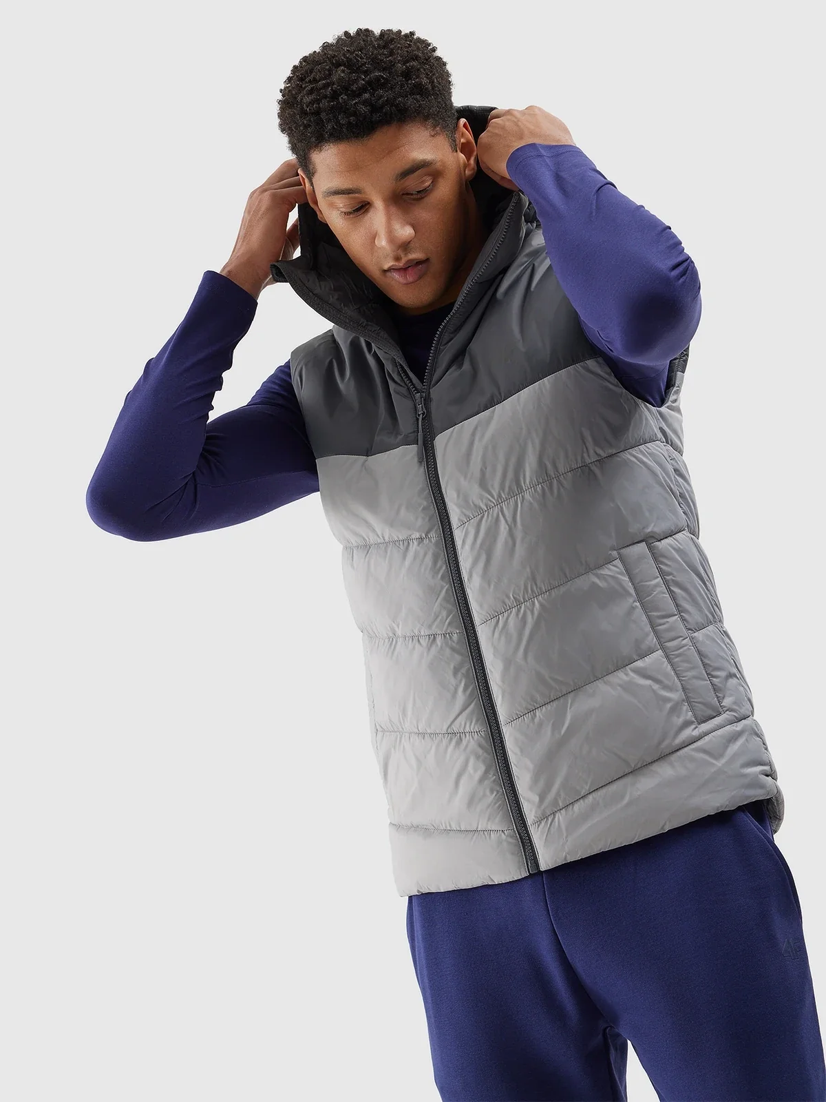 Безрукавка synthetic-fill down vest 4FWSS24TVJAM100-27S 4F XXL Сірий