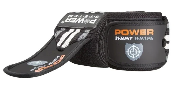 Бинти для зап'ясть (кистьові бинти) Power System PS-3500 Wrist Wraps Grey/Black  (пара) — Аксесуари