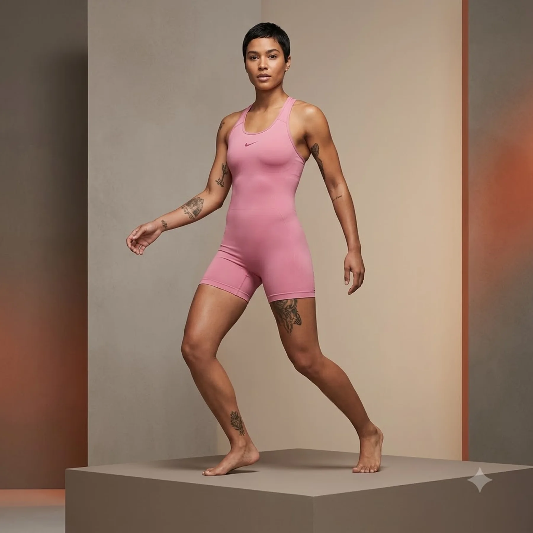 Боді жіночі Nike Zenvy Dri-Fit Short Bodysuit Pink (FN3031-208)