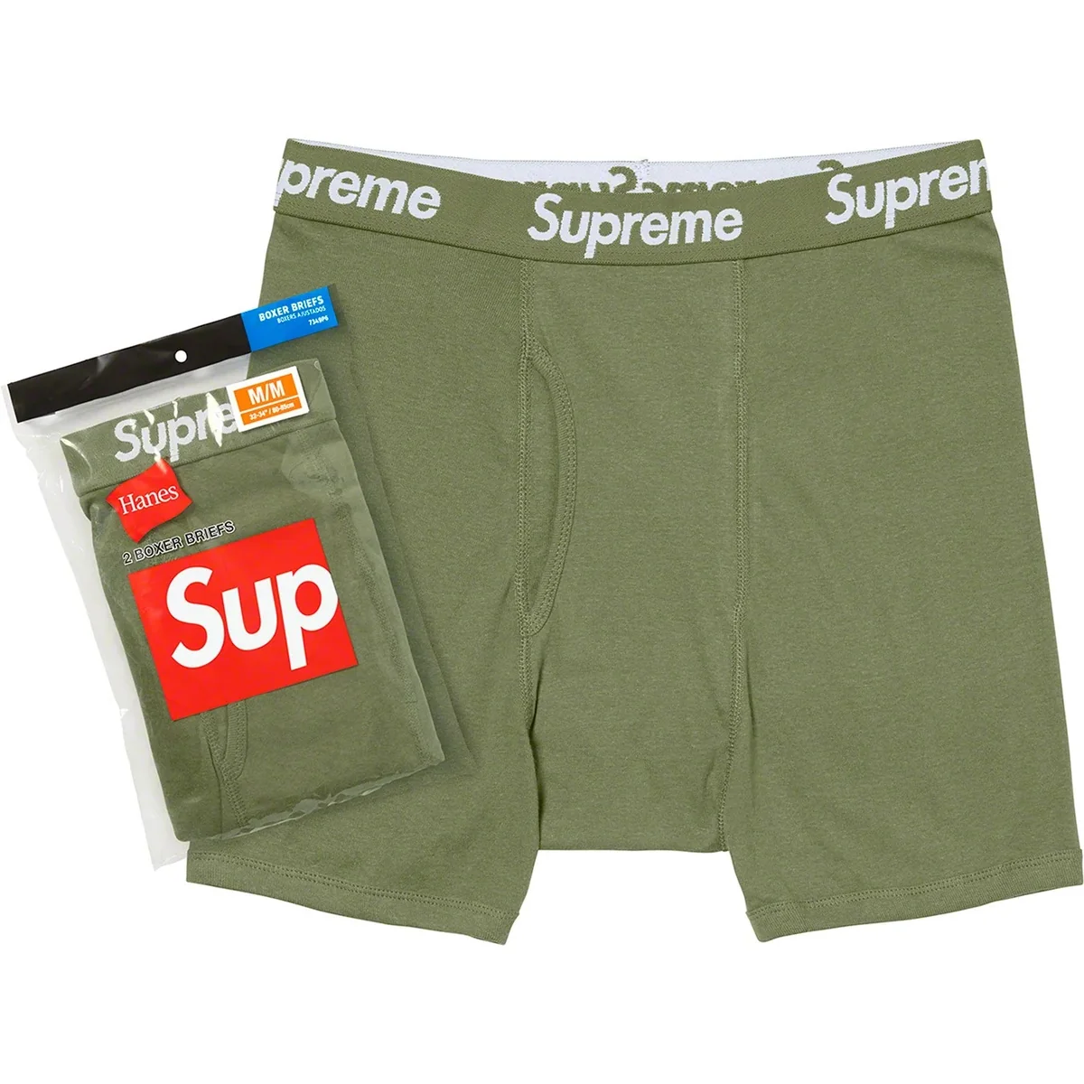 Боксери SUPREME®/HANES® Boxer Briefs Olive (2 PACK)