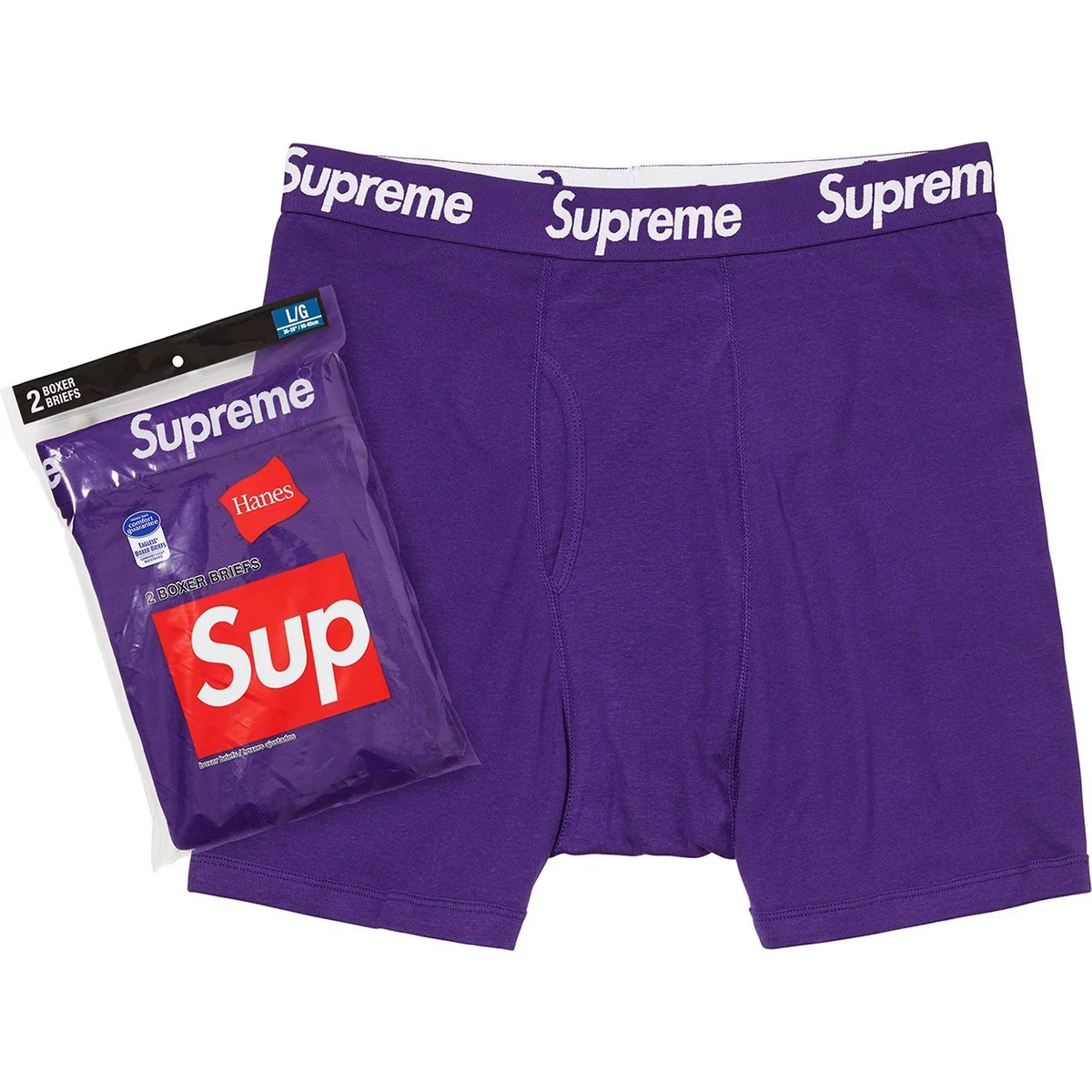 Боксери SUPREME®/HANES® Boxer Briefs Purple (2 PACK)