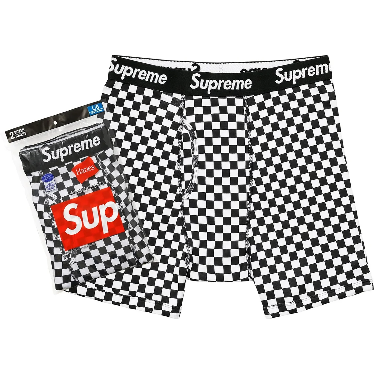 Боксери SUPREME®/HANES® Checker Boxer Briefs (2 Pack)