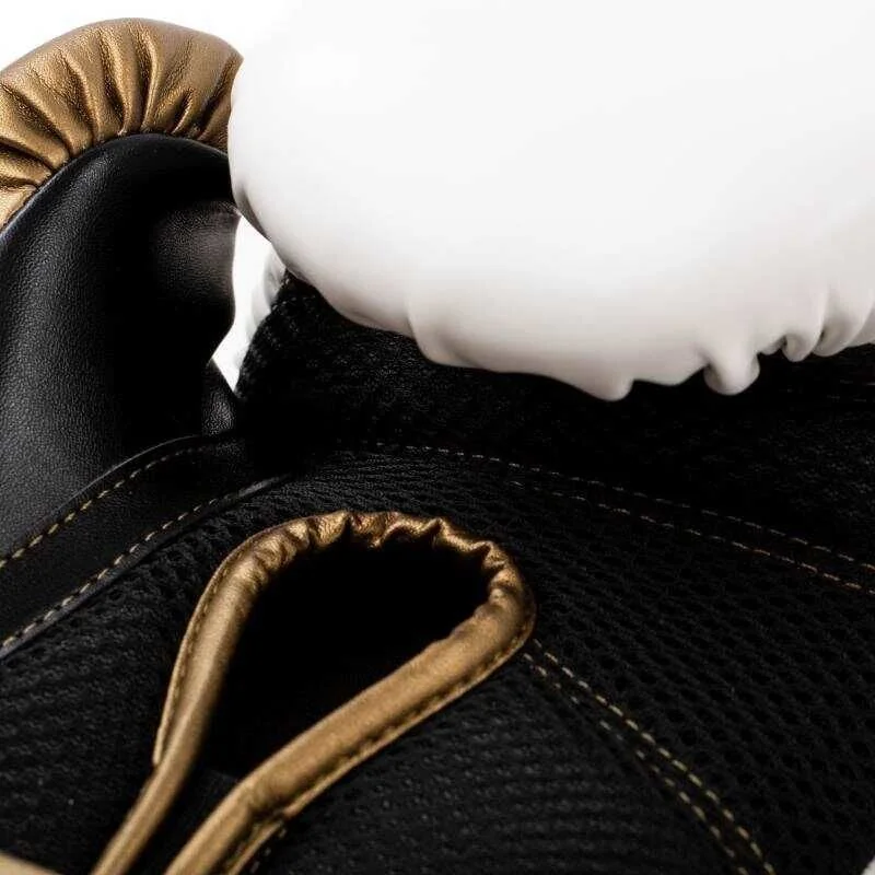 Боксерські рукавиці Everlast POWERLOCK 2R TRAINING GLOVE білий, золотий Уні 10 унцій (P00003048)