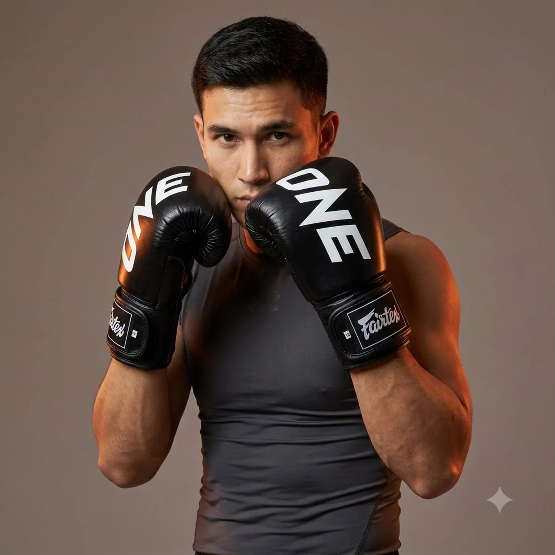 Боксерські рукавиці Fairtex BGV1-ONE (натуральна шкіра) Black 10 унцій (бинти в комплекті)