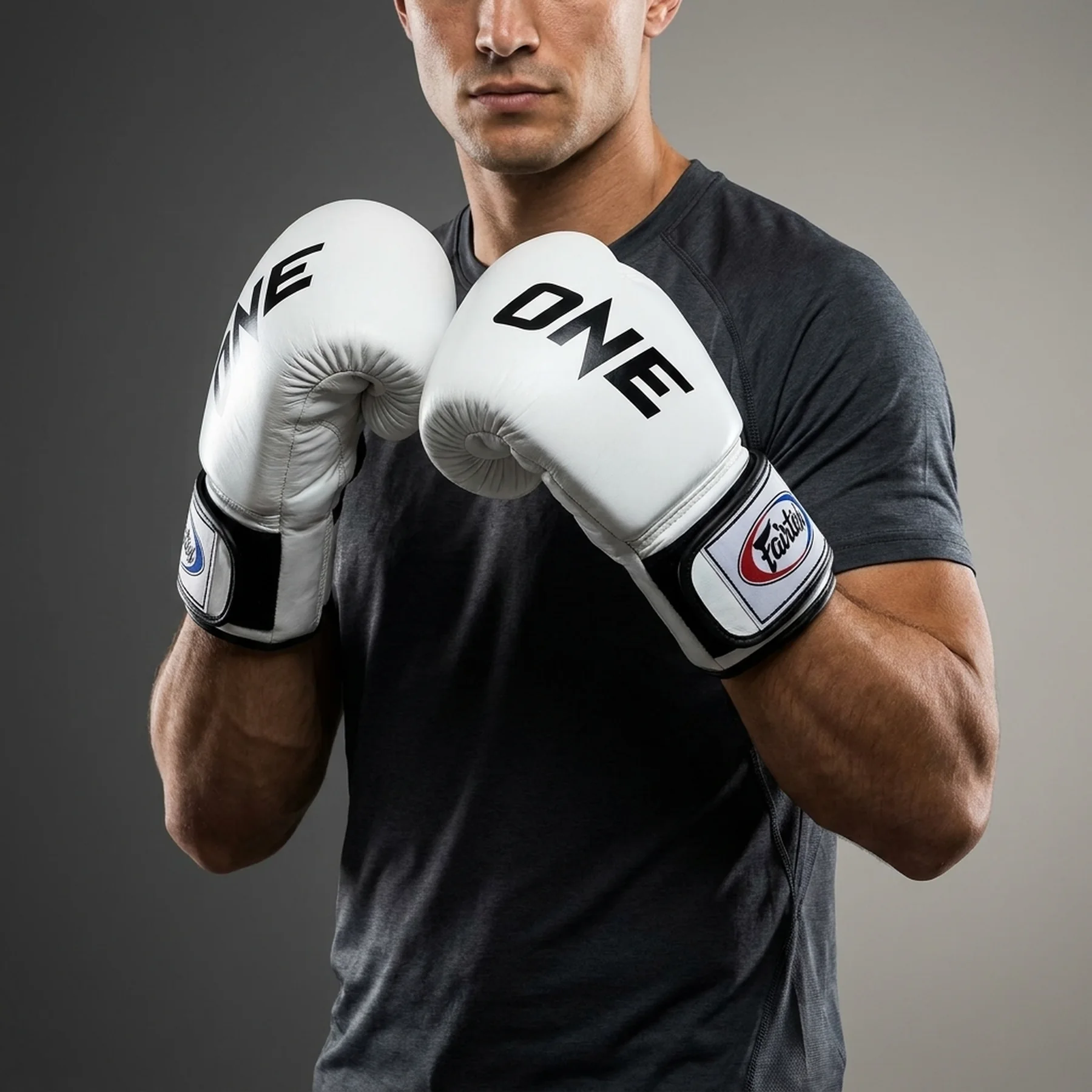 Боксерські рукавиці Fairtex BGV1-ONE (натуральна шкіра) White 10 унцій (бинти в комплекті)