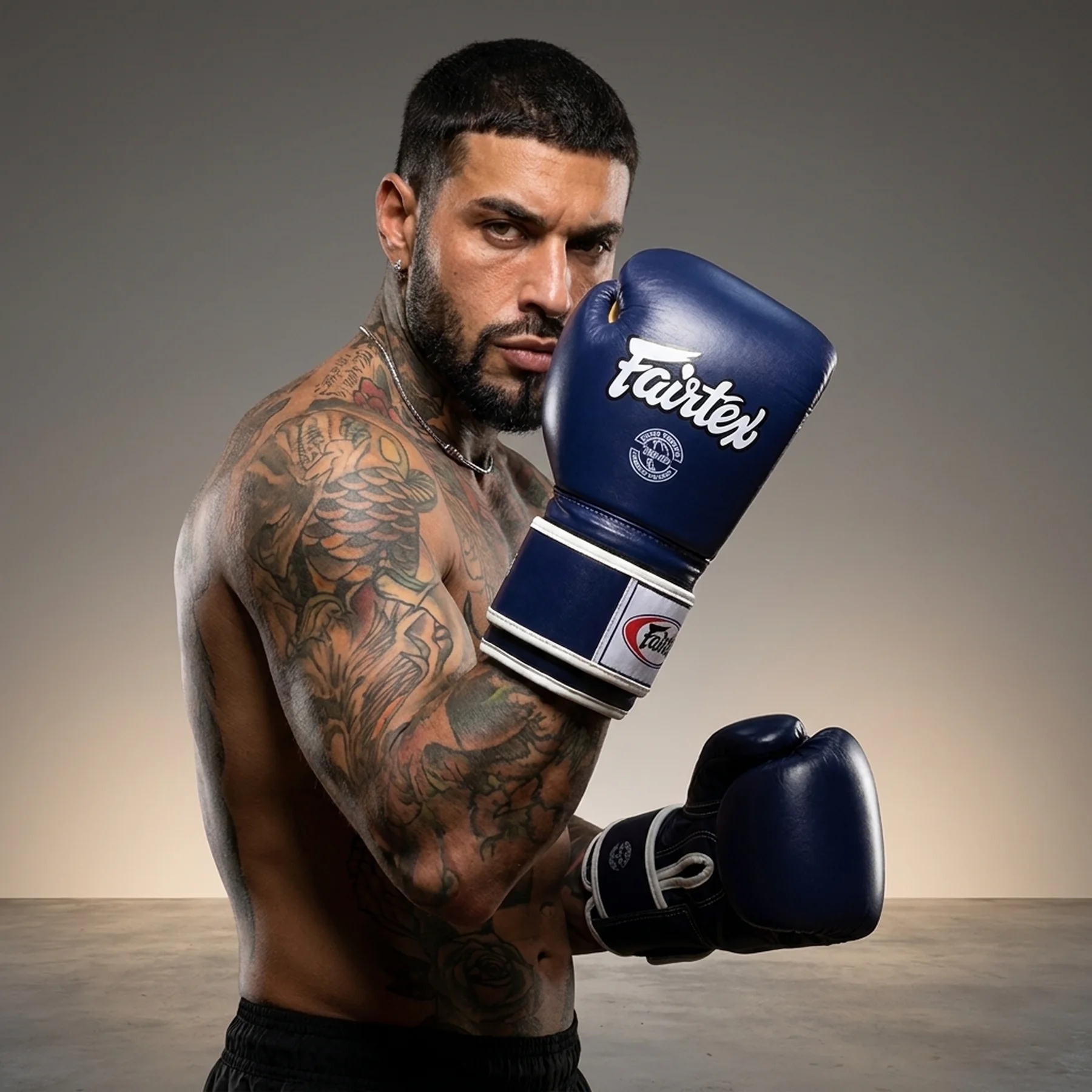 Боксерські рукавиці Fairtex BGV14 Blue 14 унцій (бинти в комплекті)
