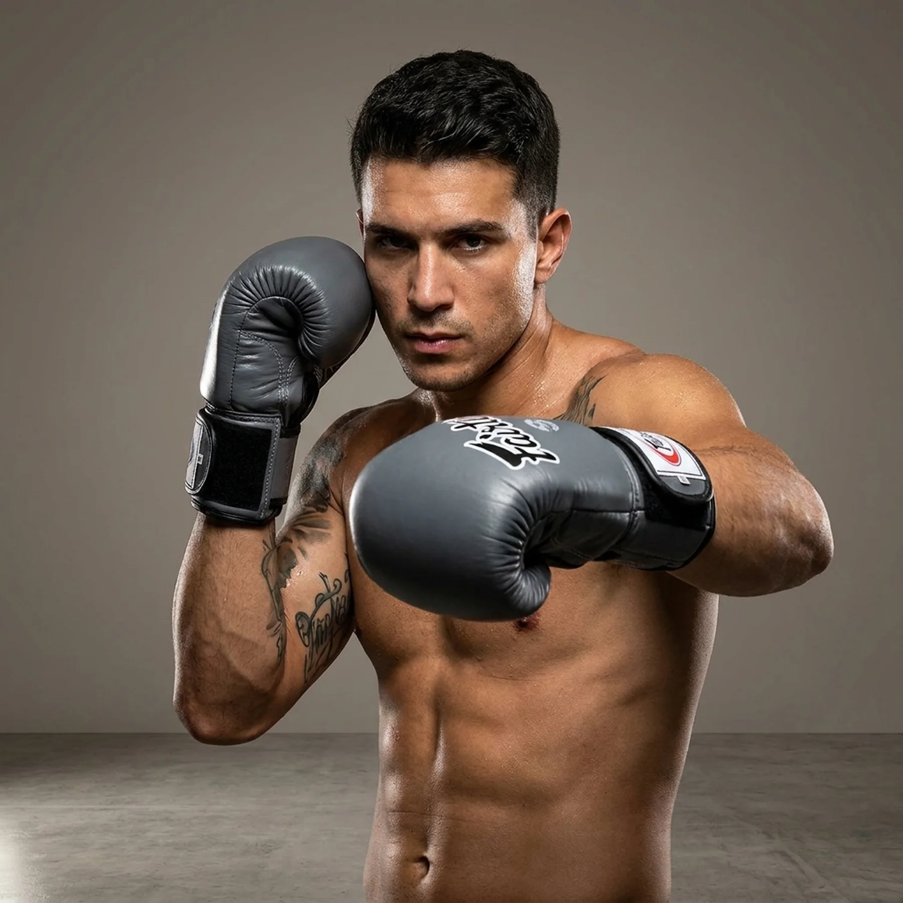 Боксерські рукавиці Fairtex BGV14 Grey 10 унцій (бинти в комплекті)
