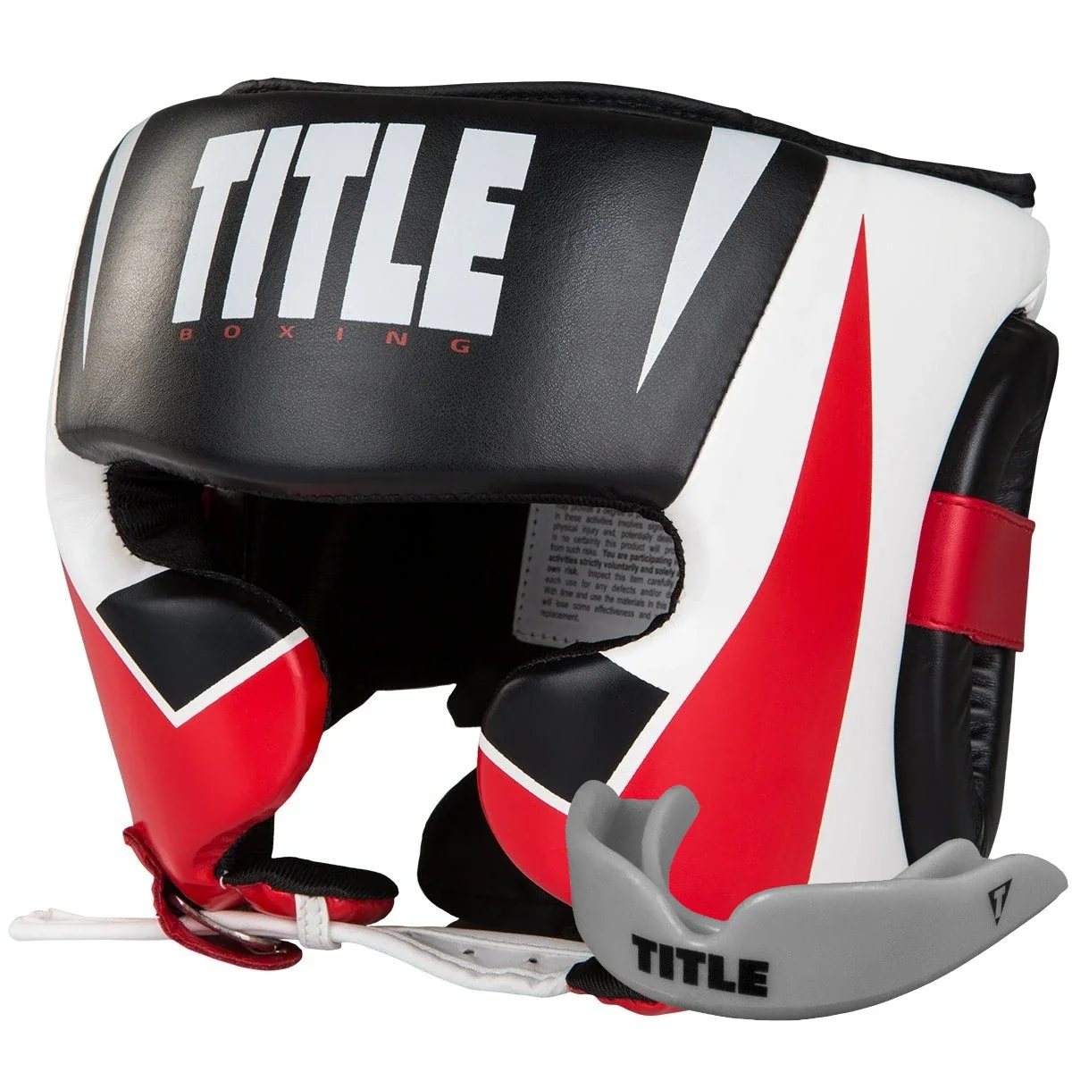 Боксерський шолом TITLE MMA Command Black/White/Red L (капа в комплекті)