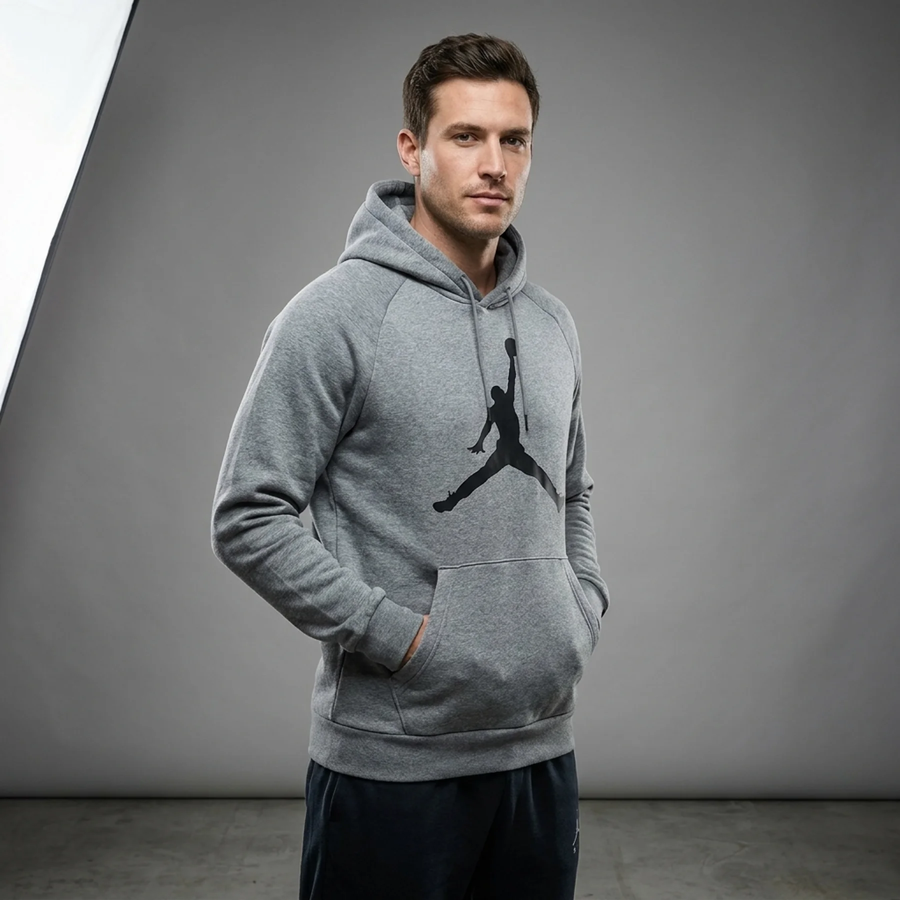 Бомбер чоловічий Jordan M J Jumpman Logo Flc Po (AV3145-091)