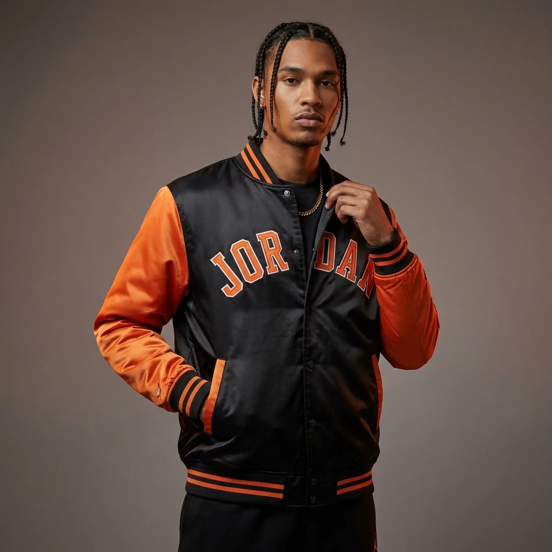 Куртка чоловіча Jordan Brooklyn Collegiate Varsity Black/Orange (HV0099-011)