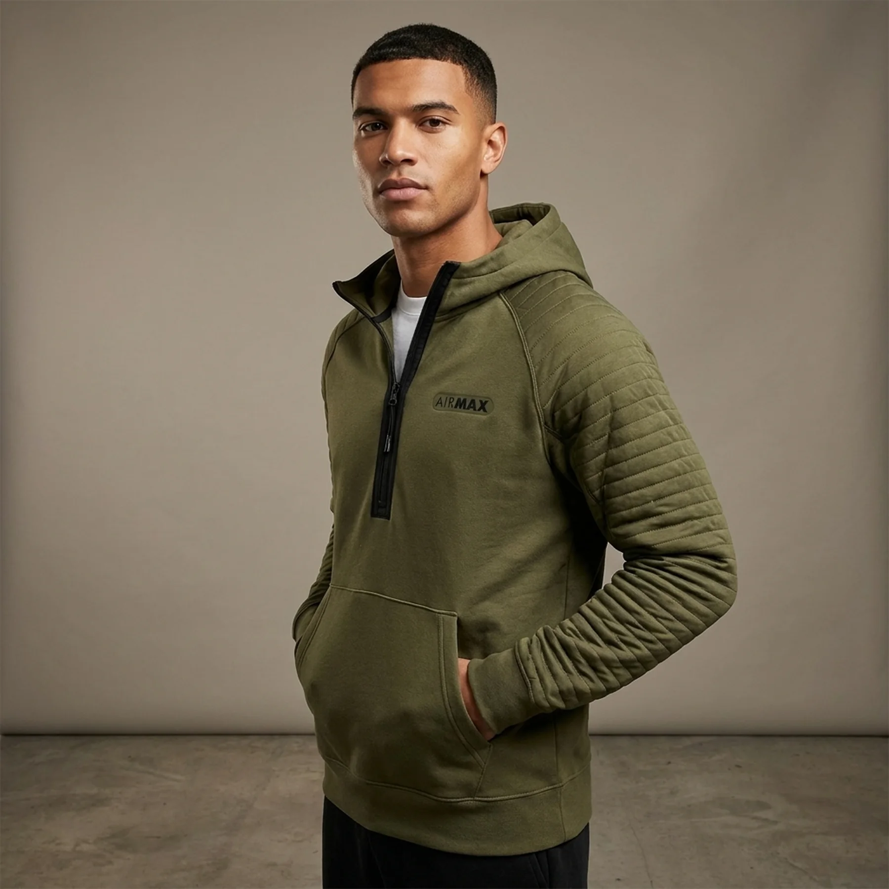 Бомбер чоловічий Nike Sportswear Air Max Men's 1/2-Zip Fleece Hoodie (DC2551-320)