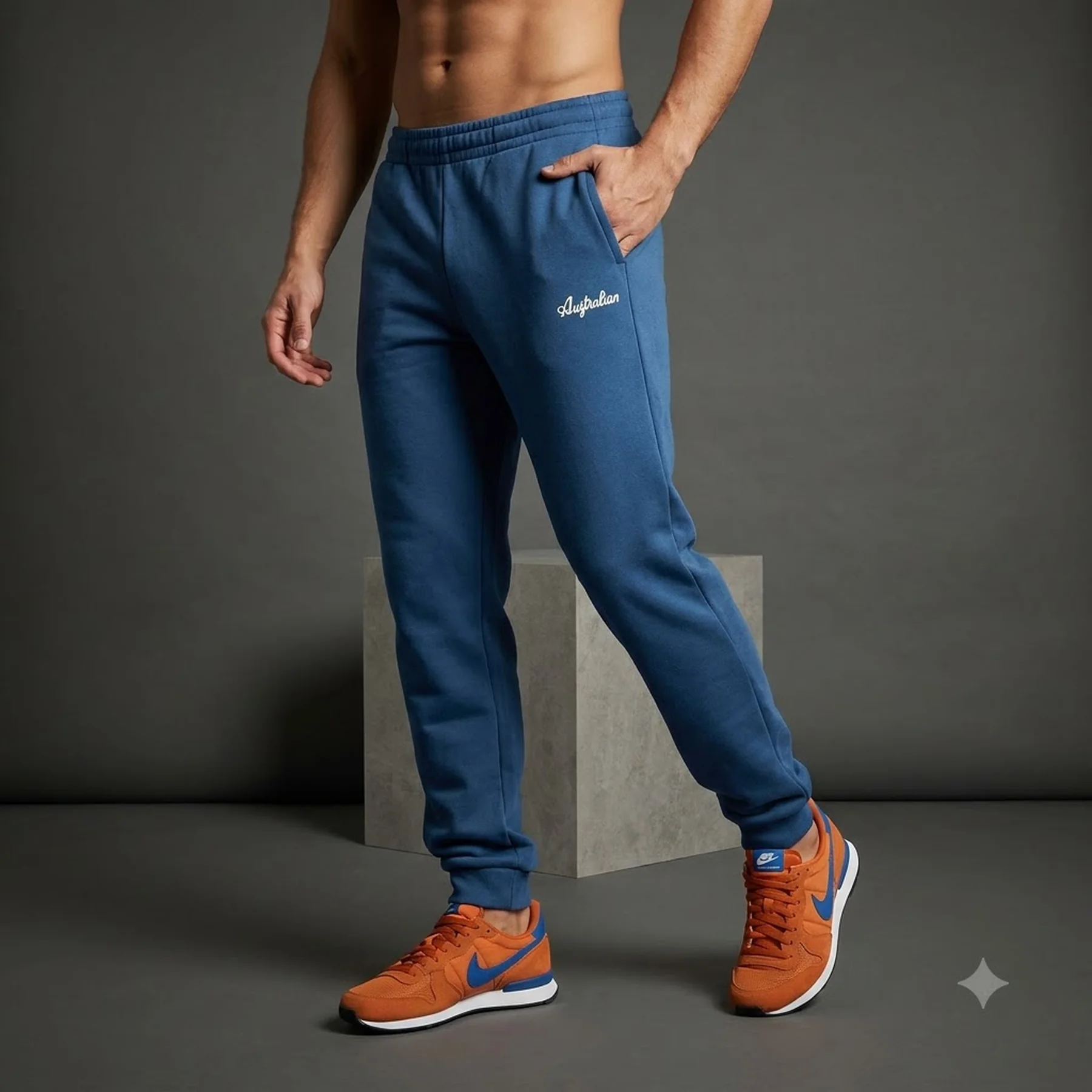 Брюки чоловічі Australian Essential Fleece Pants Rib Bottom Blue (LSUPA0010-842)