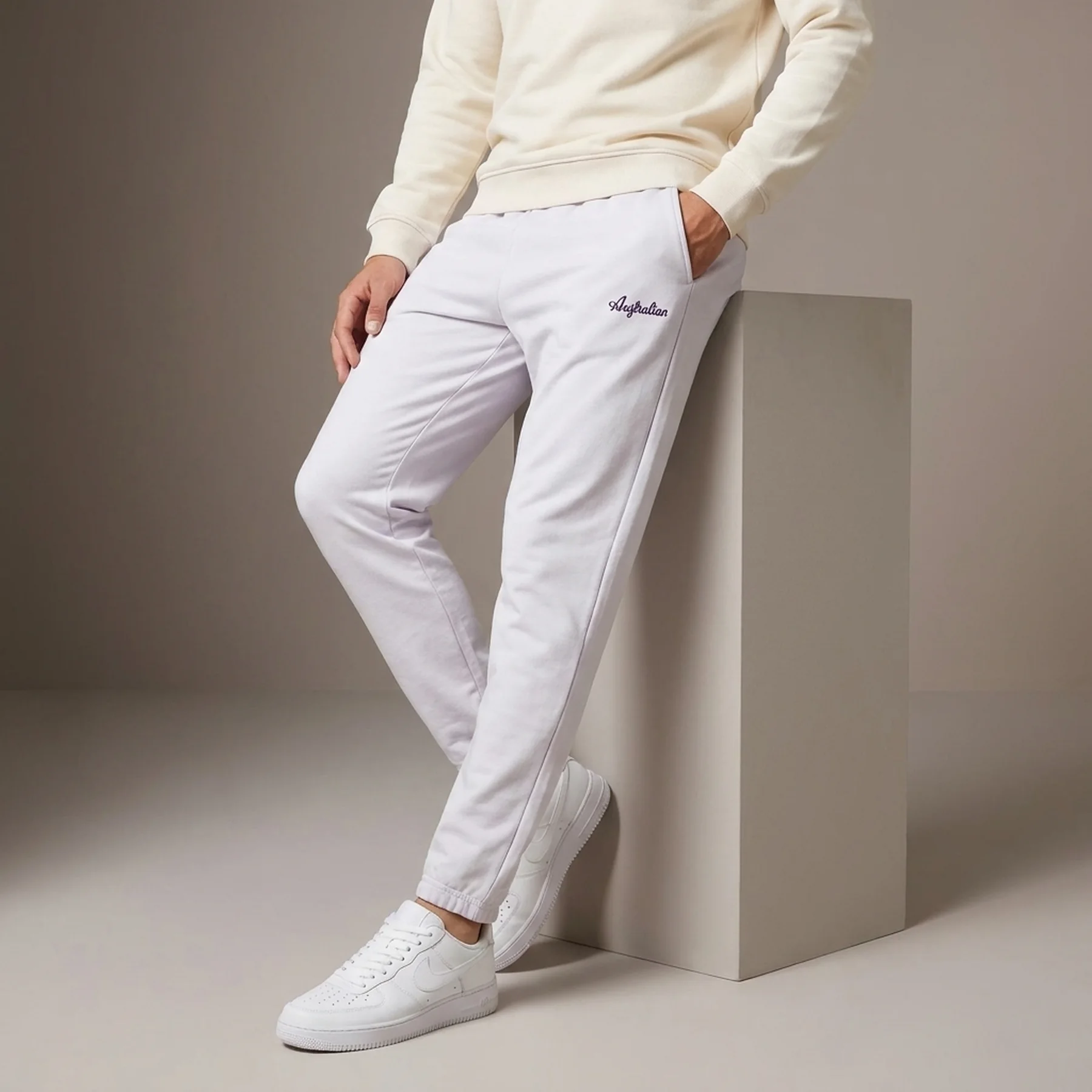 Брюки чоловічі Australian Essentials Elastic Fleece Pants White (LSDPA0003-465)