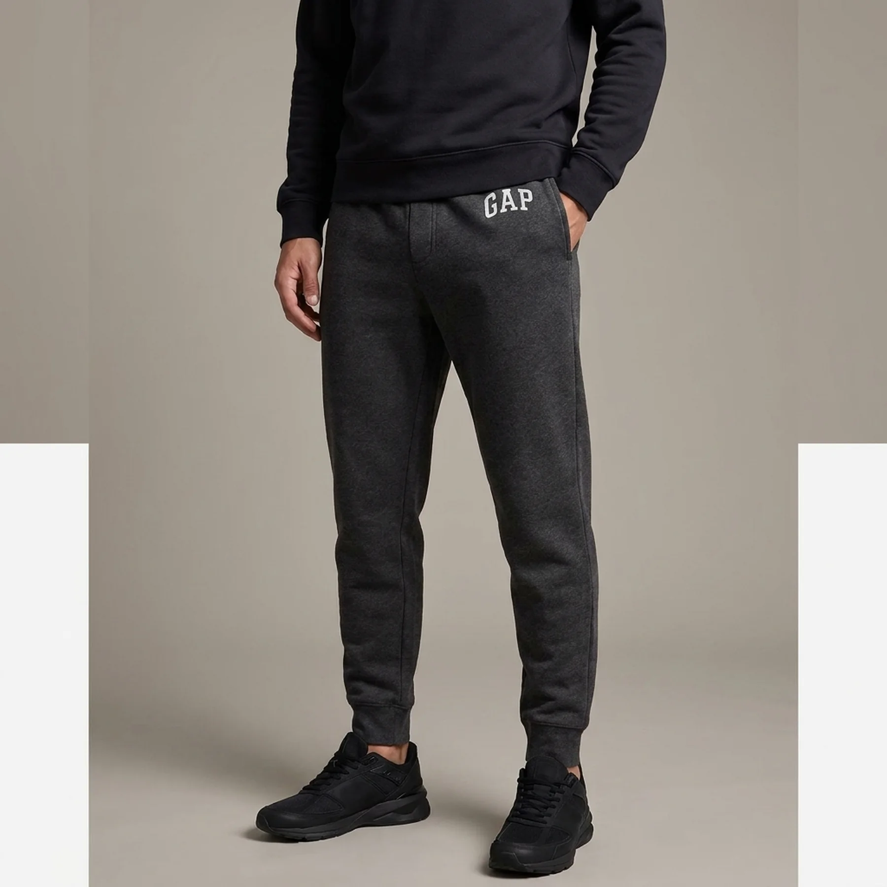 Брюки чоловічі Gap Logo Fleece Pants Charcoal Gray (221236011)