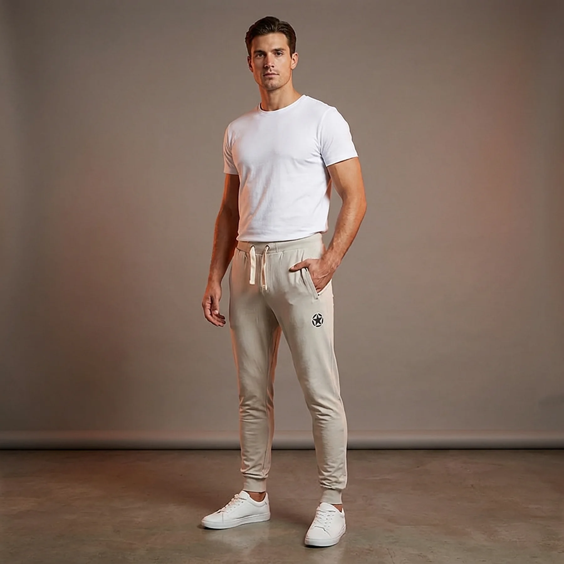 Брюки чоловічі Jeep Sweatpants Small Print Beige (O102578-J864)