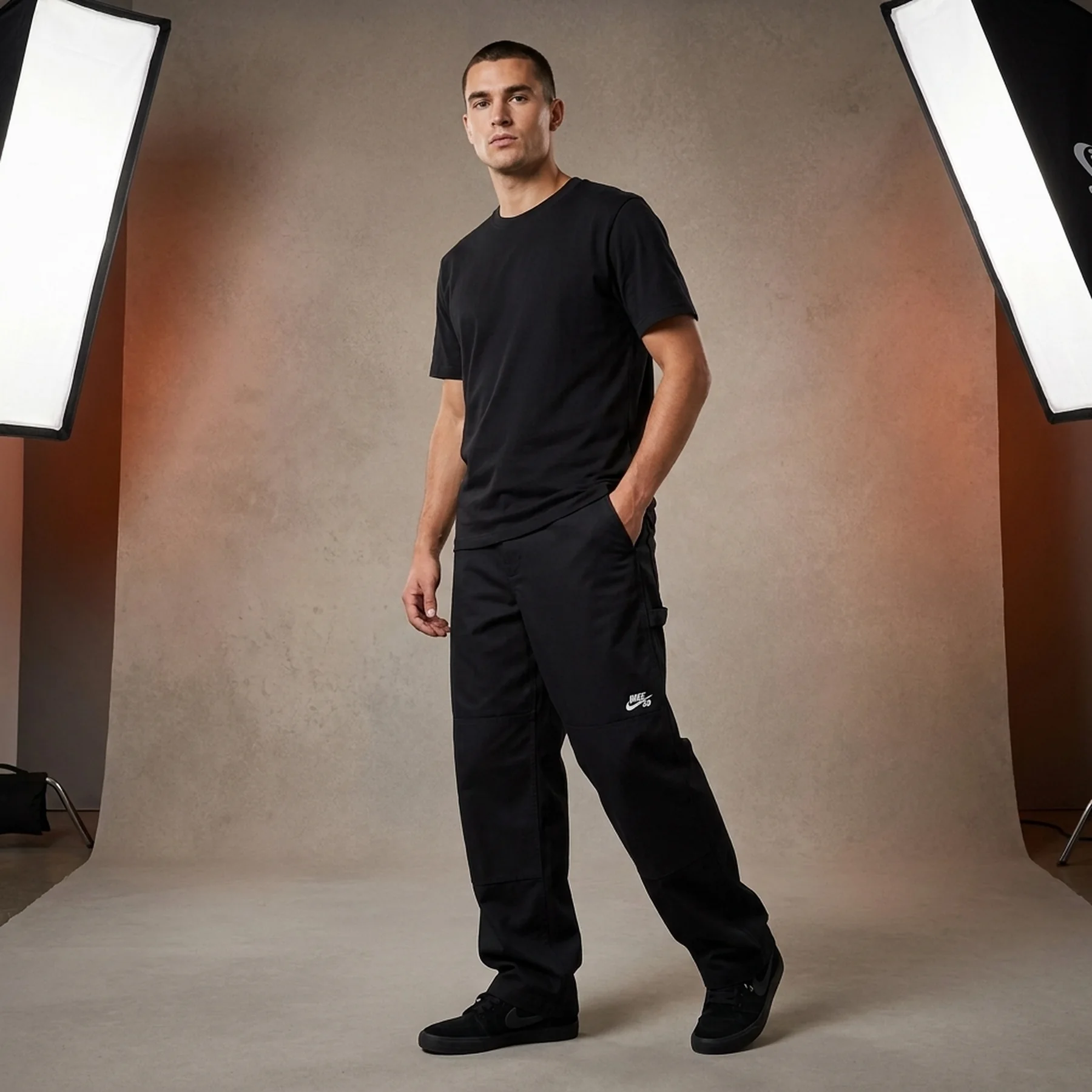 Брюки чоловічі Nike Sb Twill Double Knee Black (FV7349-010)
