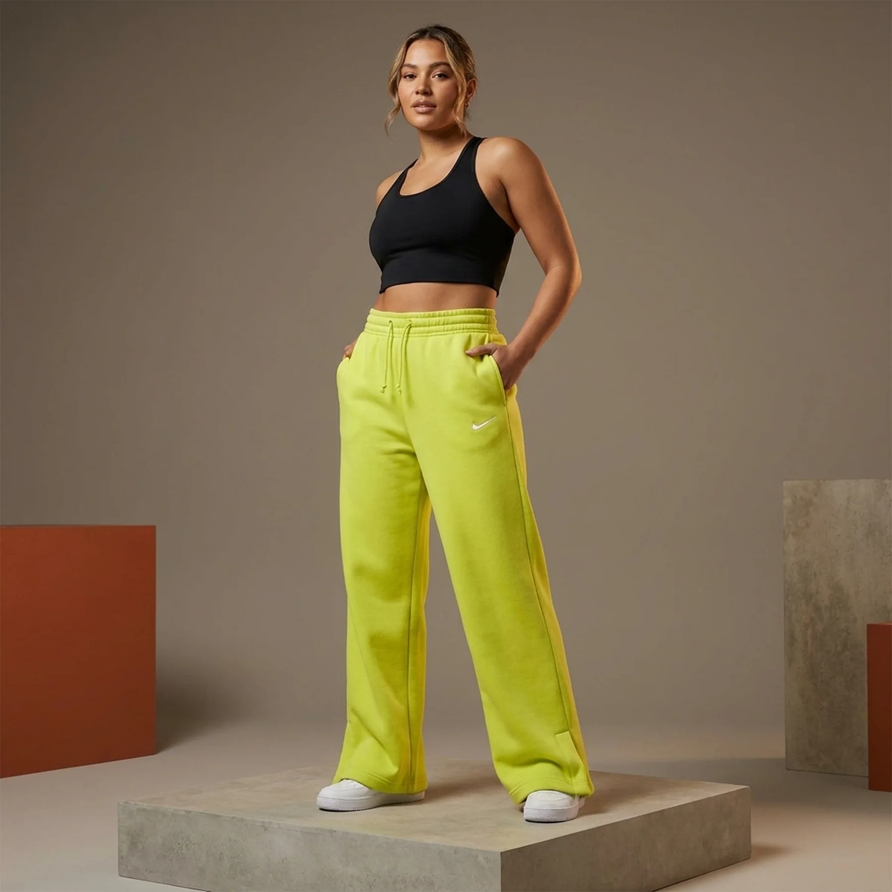 Брюки жіночі Nike Nsw Phnx Flc Hr Pant Wide 2 (IH1011-389)