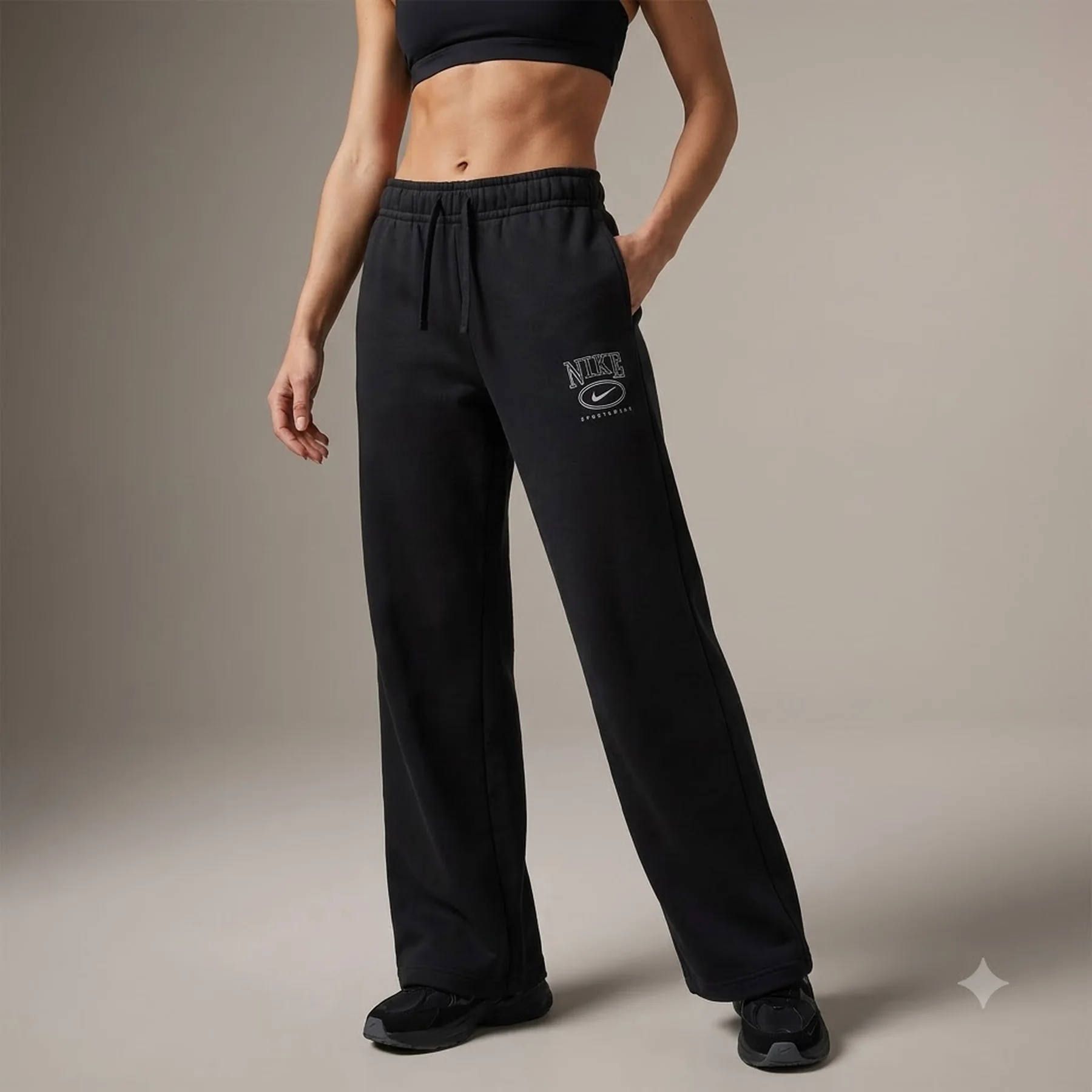 Брюки жіночі Nike Sportswear Club Fleece Mid-Rise Wide-Leg Graphic Pants (HJ0869-010)