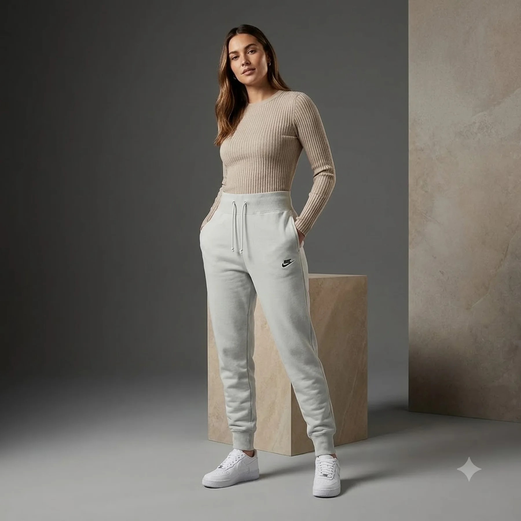 Брюки жіночі Nike Sportswear Phoenix Fleece High-Waisted Jogger Sweatpants Grey Fd0893-034 (FD0893-034)
