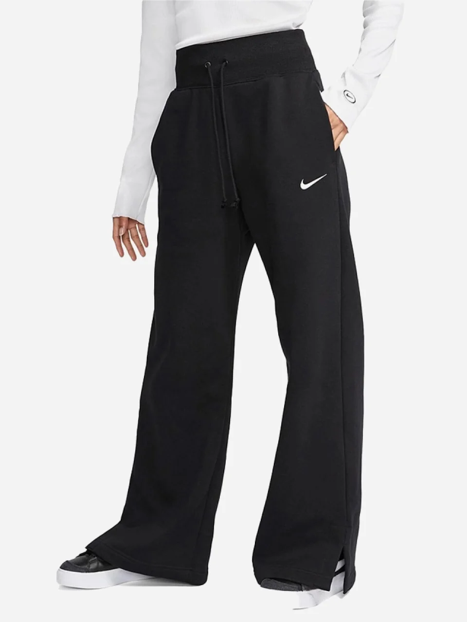 Брюки жіночі Nike W Nsw Phnx Flc Hr Pant Wide (DQ5615-010) — Одяг