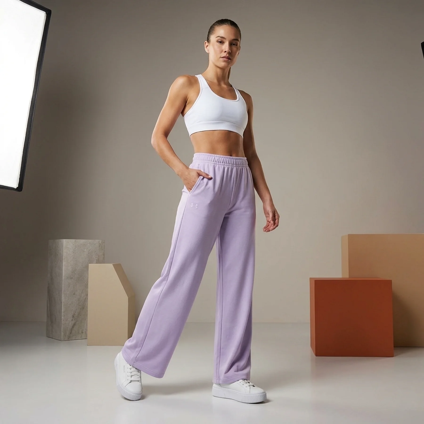Брюки жіночі Under Armour Rival Wide Leg Pant Violet (1386453-009)