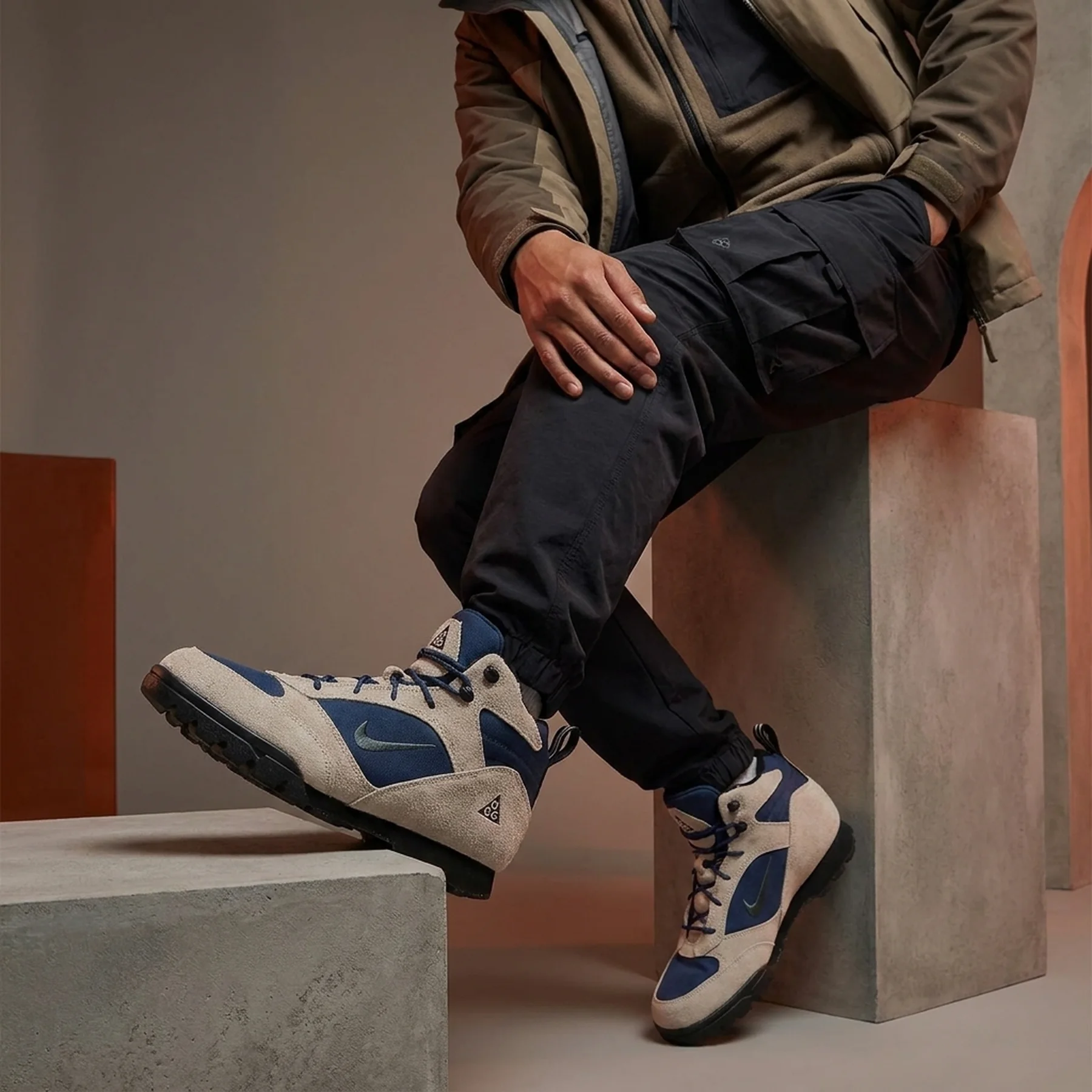 Черевики чоловічі Nike Acg Torre Mid Waterproof Beige/Blue (FD0212-100)