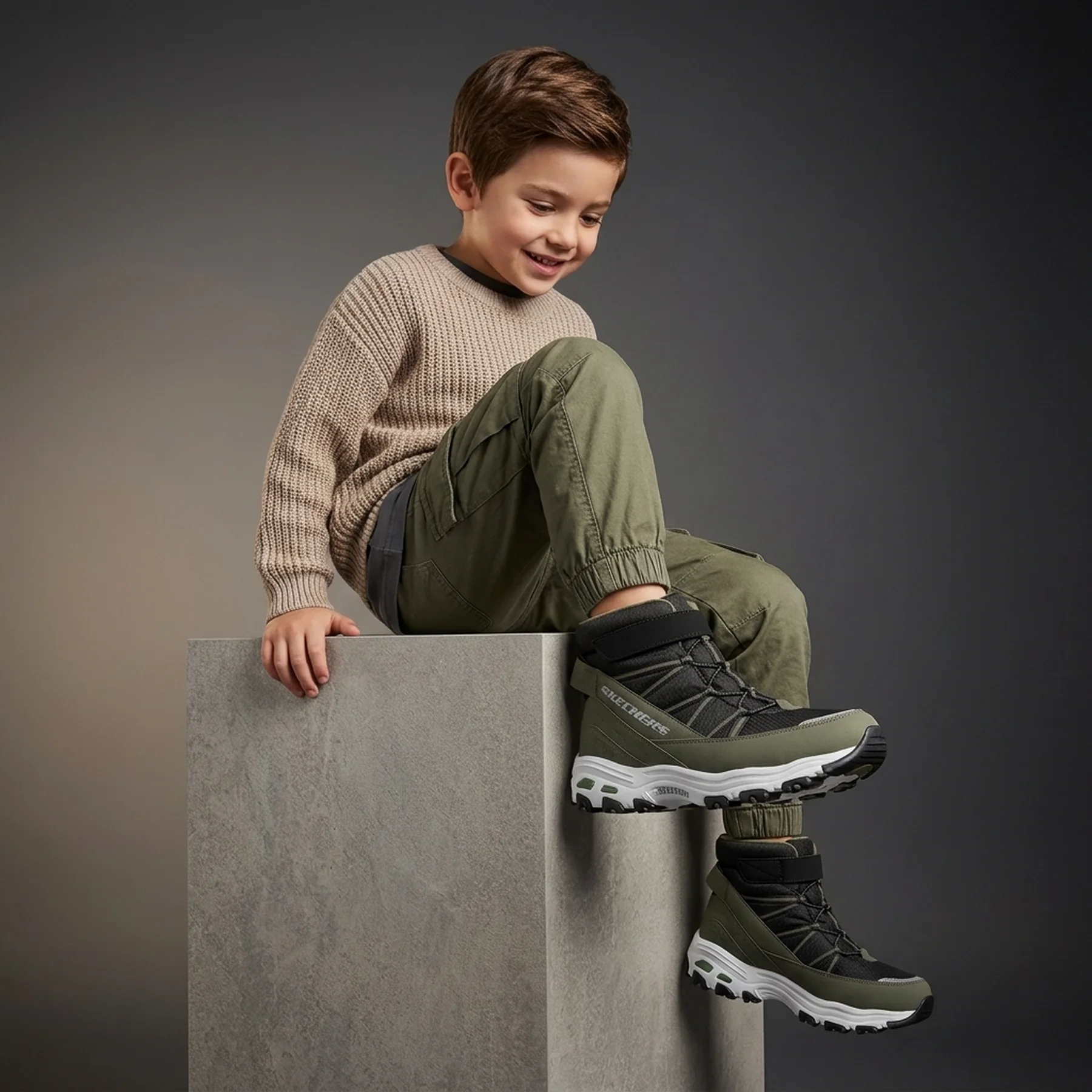 Черевики дитячі D'Lites 660092BKOL Skechers 13 (30) Хакі