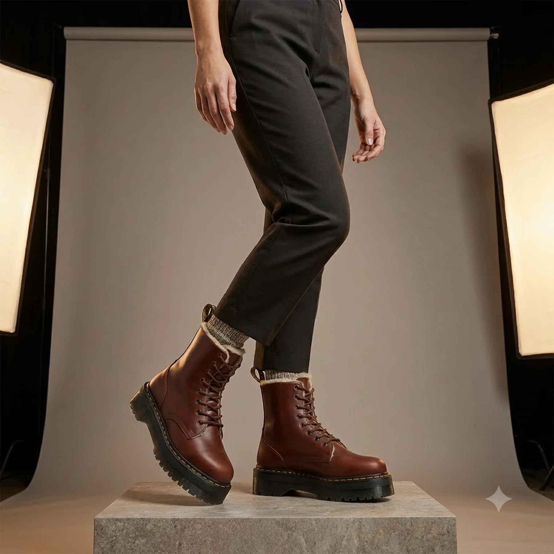 Черевики Dr. Martens Jadon Waterproof Fur Brown Abruzzo