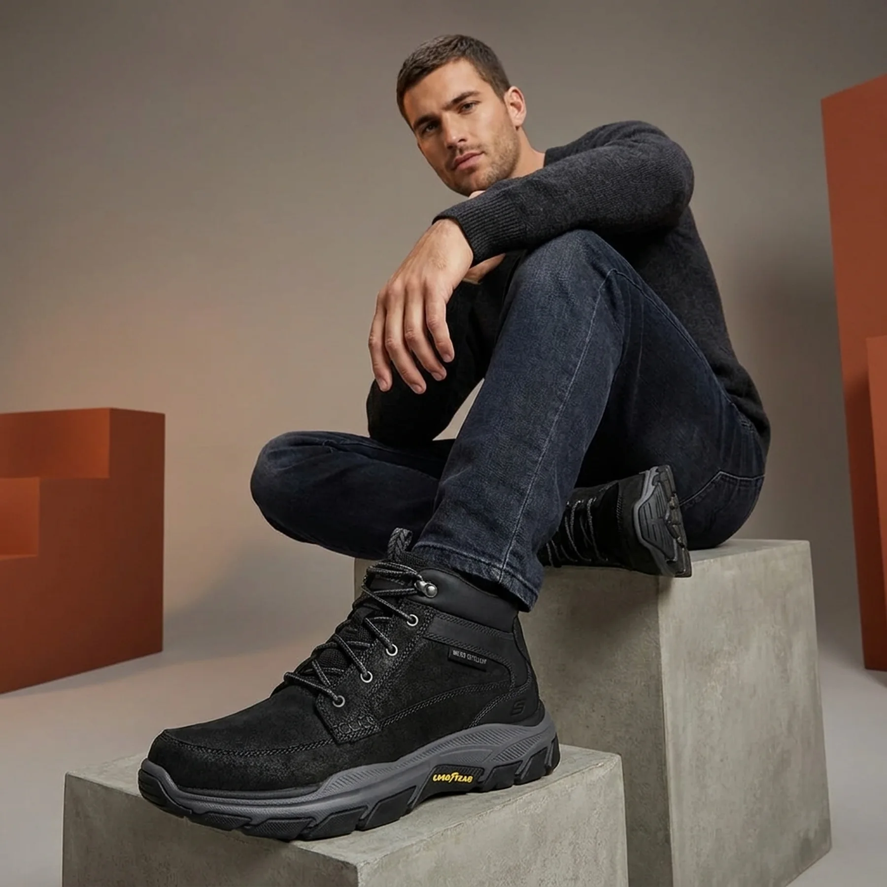 Черевики Respected 204454BLK Skechers 10 (43) Чорний
