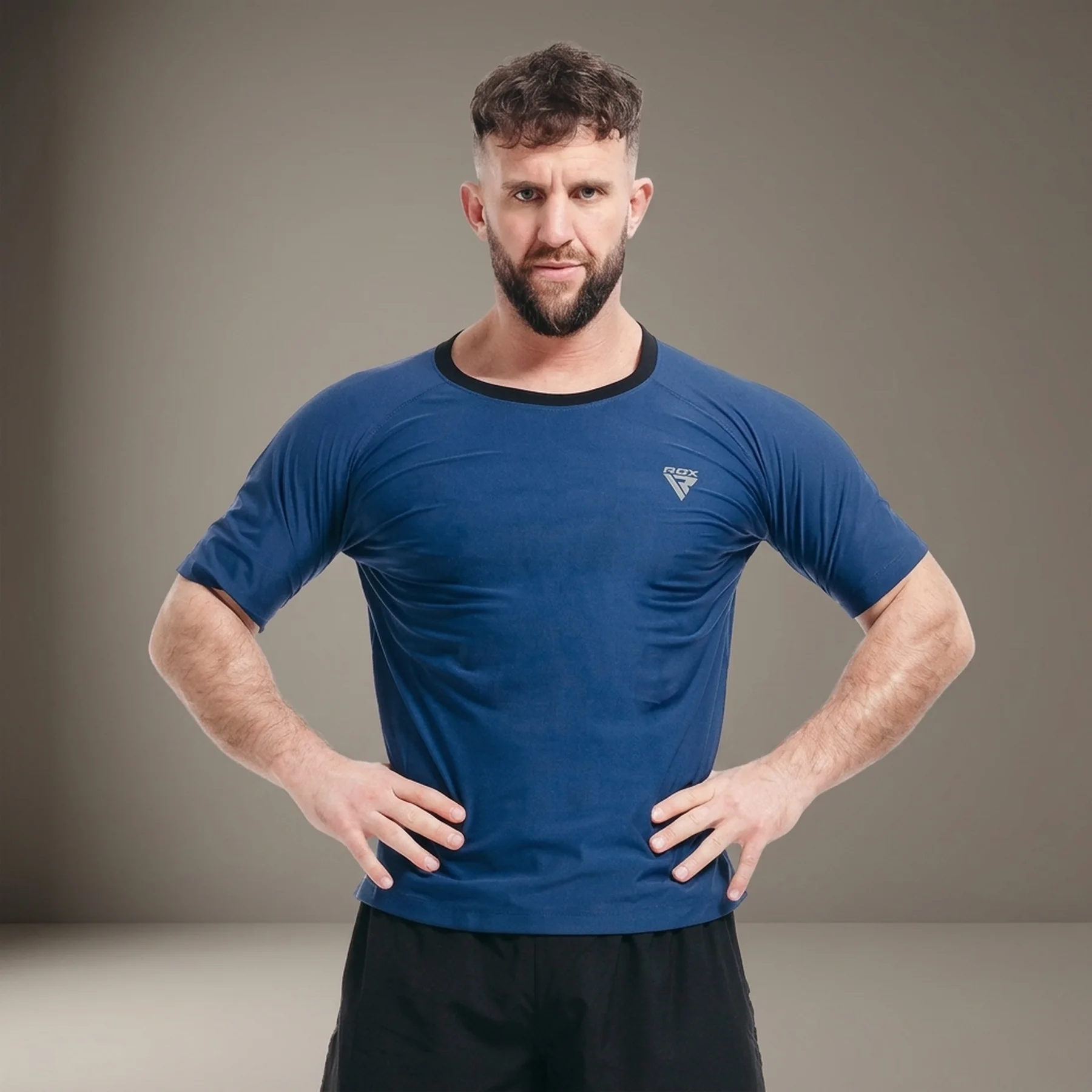 Чоловіча футболка RDX M1 з ефектом сауни Navy Blue L