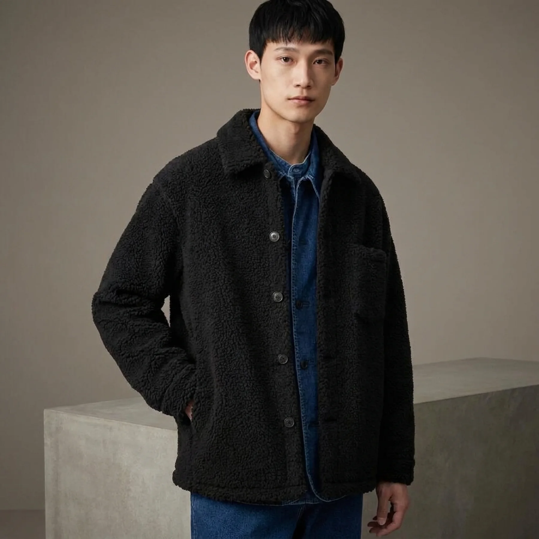 Чоловіча куртка UNIQLO зі штучного хутра 1159797345