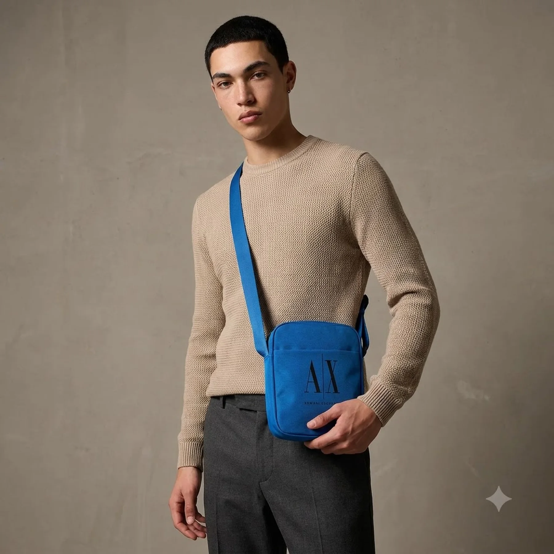 Чоловіча сумка Armani Exchange через плече 1159816465 (Білий/синій One size)