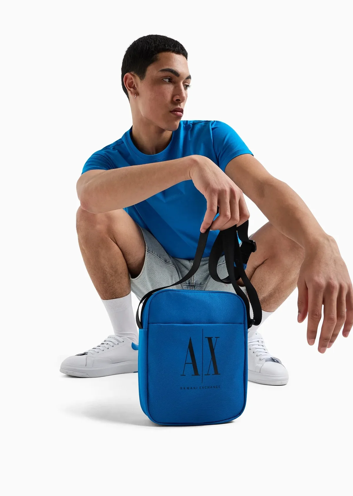 Чоловіча сумка Armani Exchange через плече 1159816465  (Білий/синій One size)