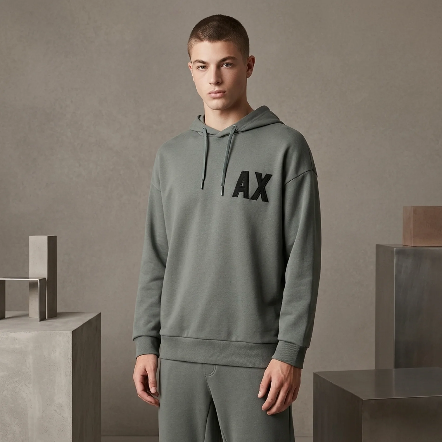 Чоловіче худі Armani Exchange 1159805070 (Зелений, M)