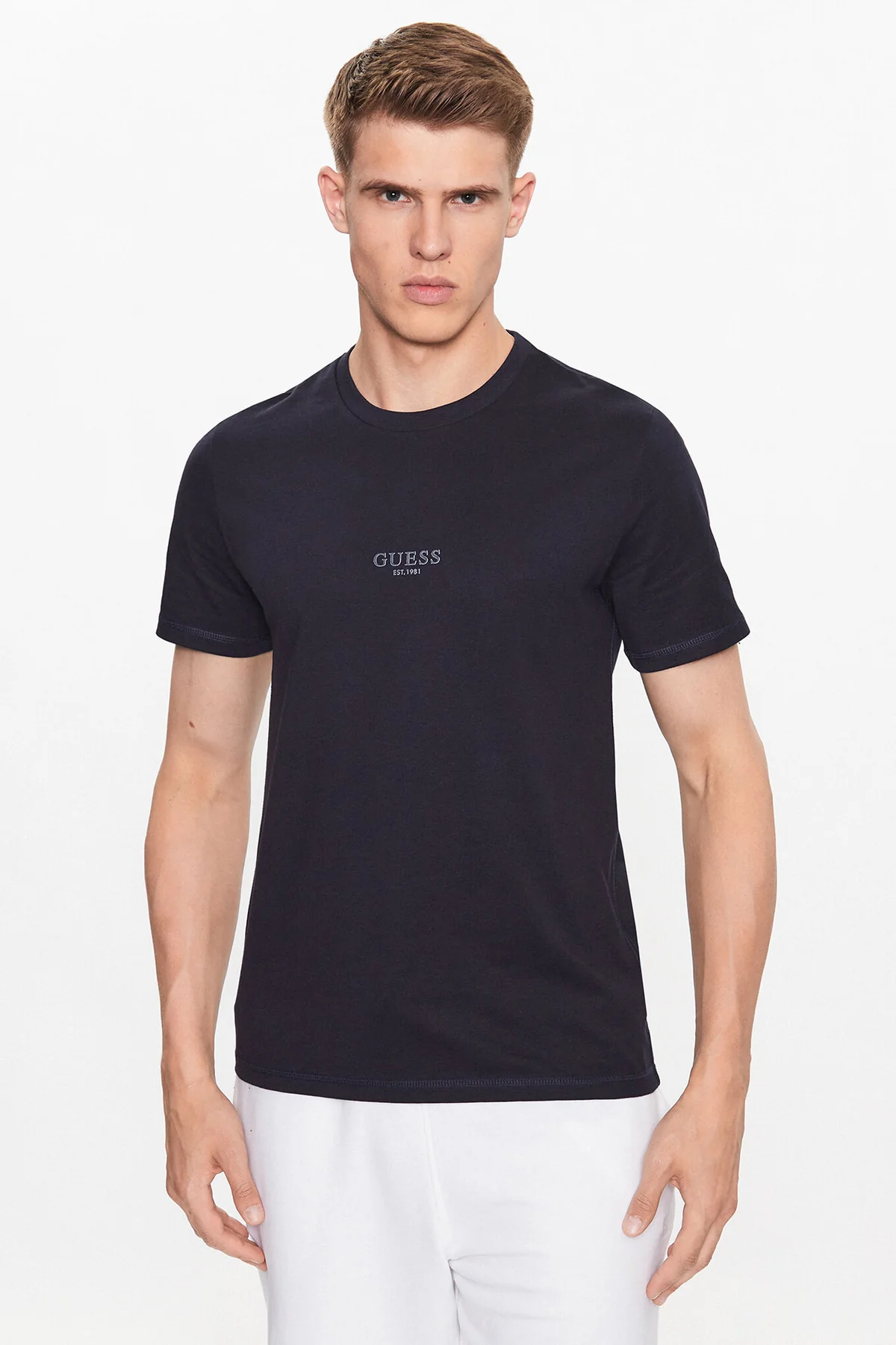 Чоловічі футболки Guess з логотипом 1159808918 (Синій, XL)