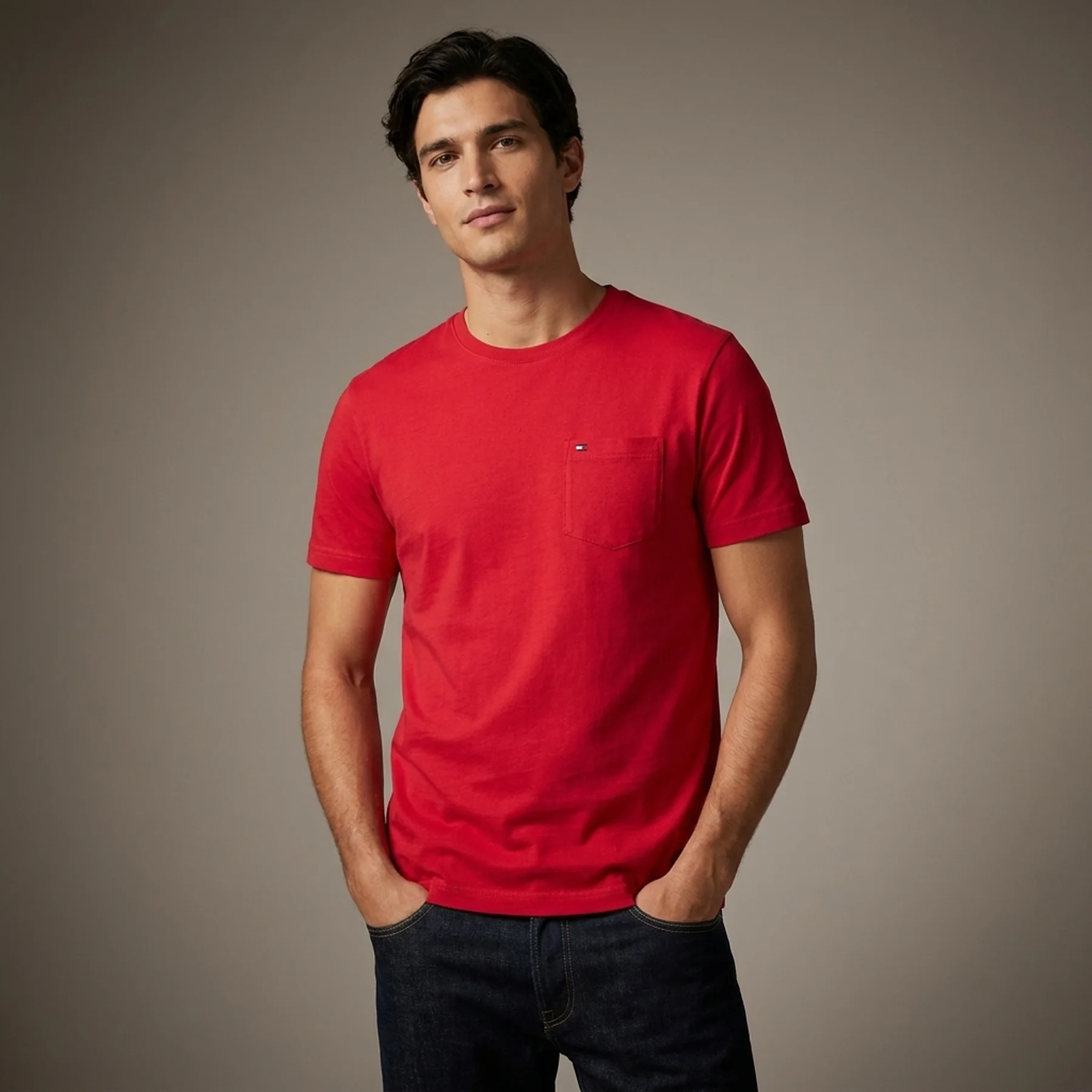Чоловічі футболки Tommy Hilfiger з кишенею 1159844364 (Червоний L)