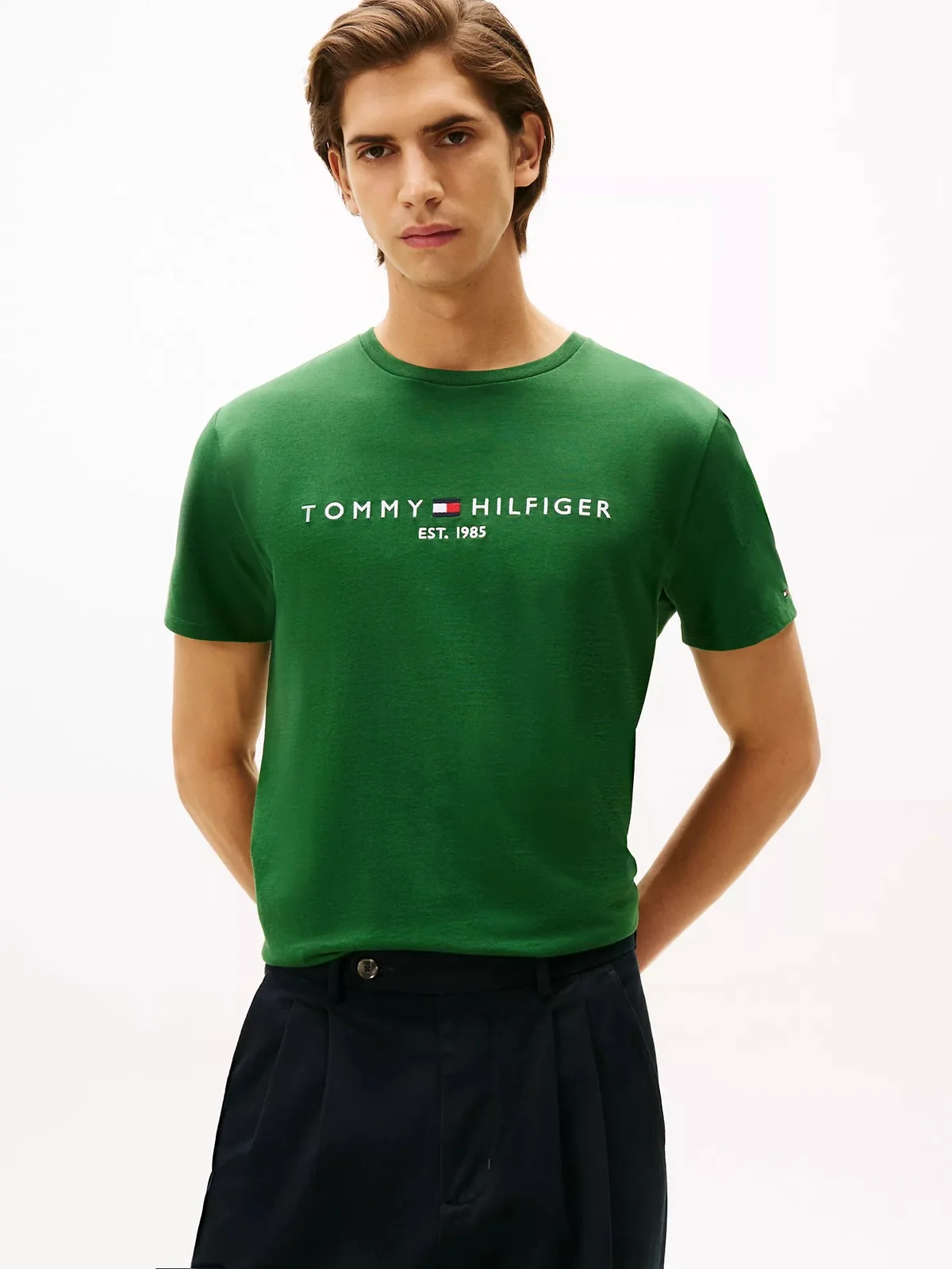 Чоловічі футболки Tommy Hilfiger з вишитим логотипом 1159852286 (Зелений XL)
