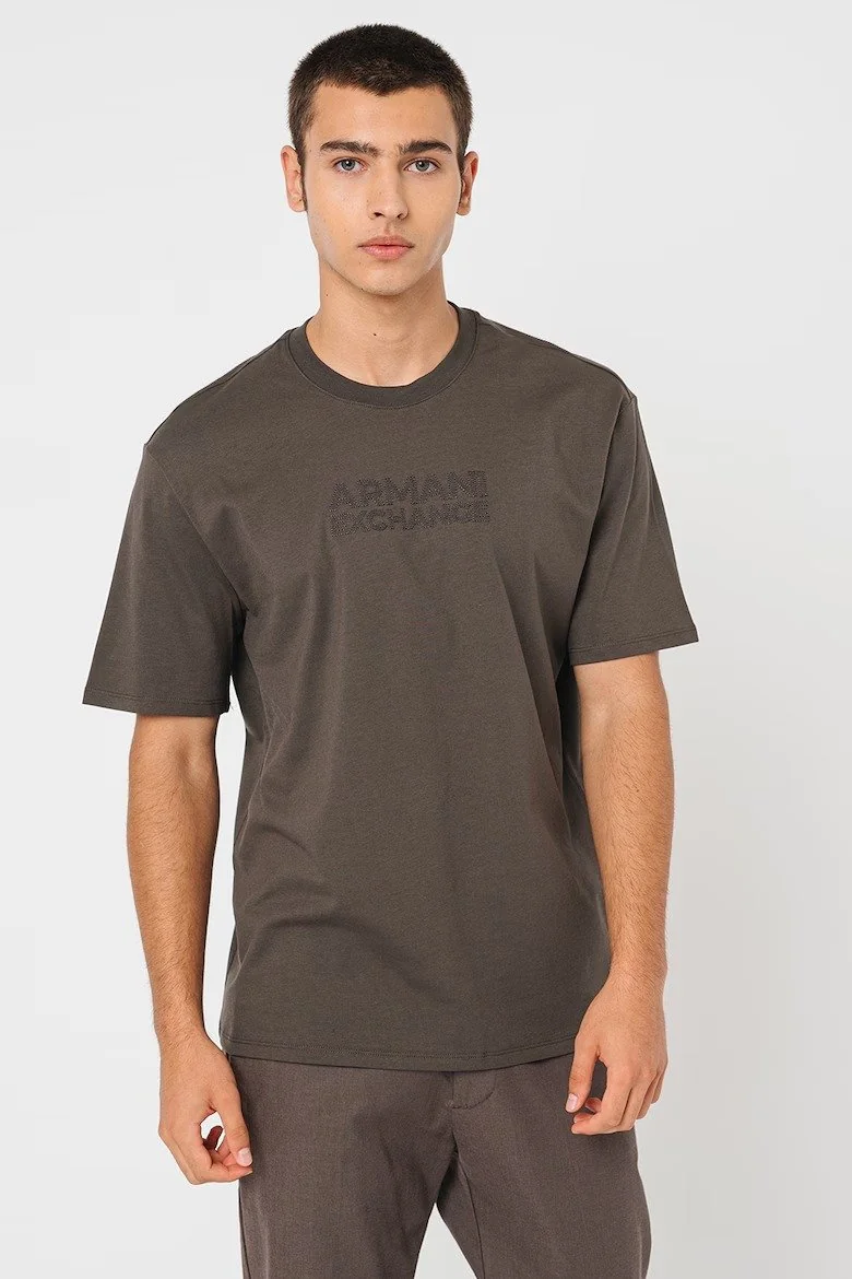 Чоловічі футболки з логотипом Armani Exchange 1159845873 (Коричневий XXL)