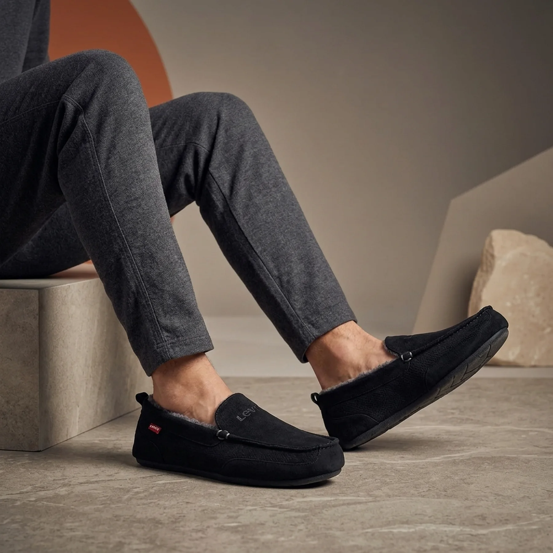 Чоловічі капці - мокасини Levi's на хутрі 41-42