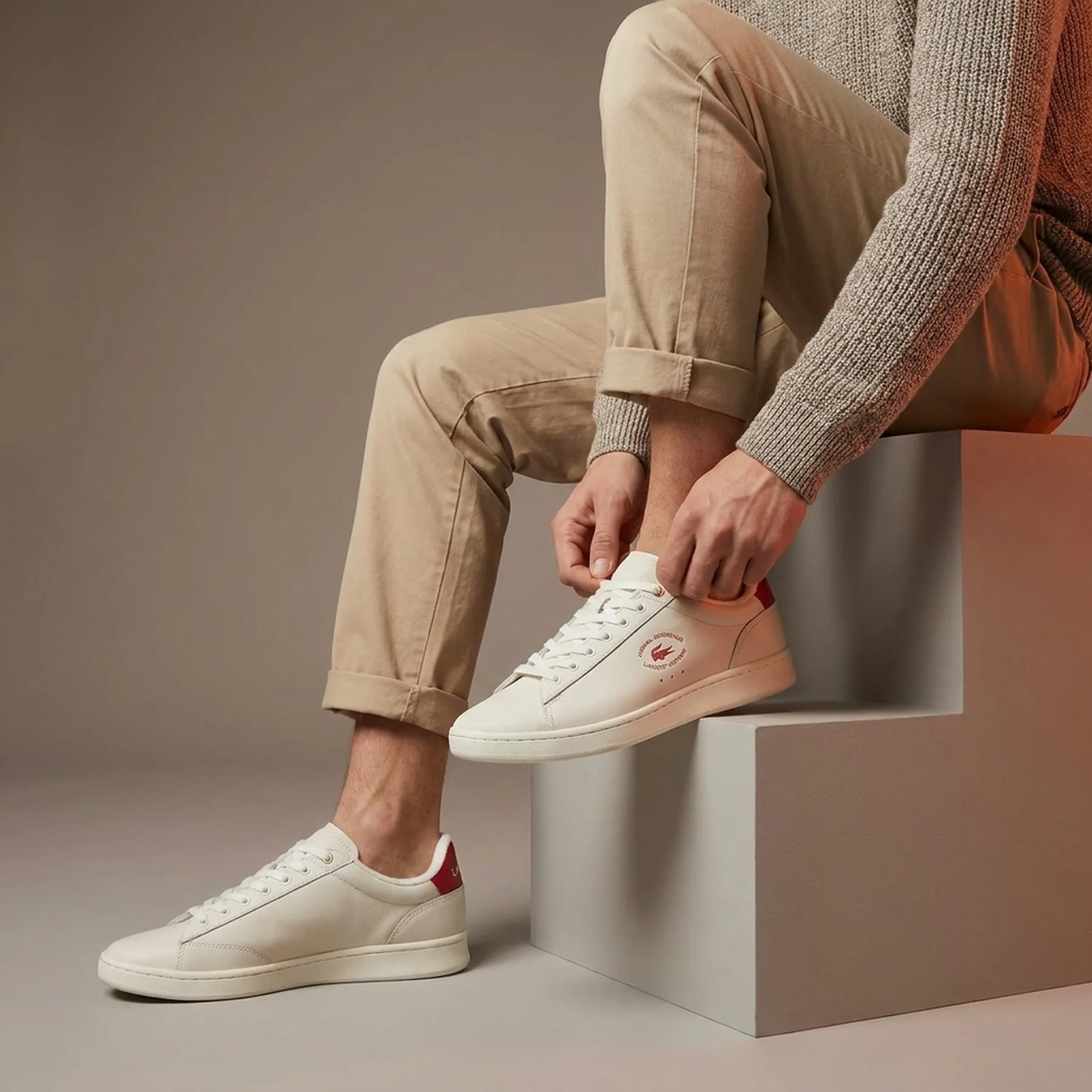 Чоловічі шкіряні кеди Lacoste з технологією Ortholite 44,5